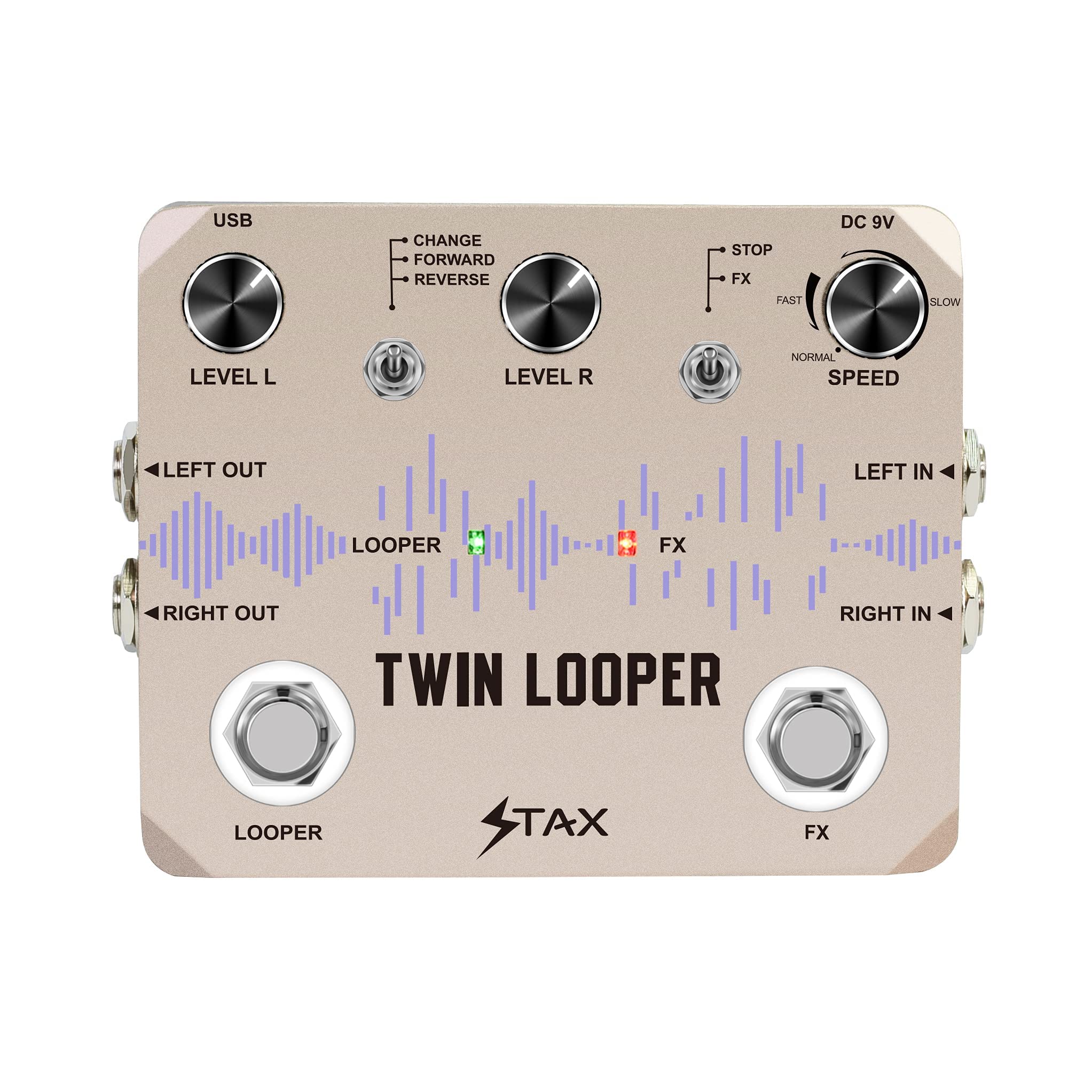 Stax Guitar Twin Looper Pedal Loop Guitar Pedal Loop Station 11 Types Of Play With 10 Minutes Of Recording Time True Bypass