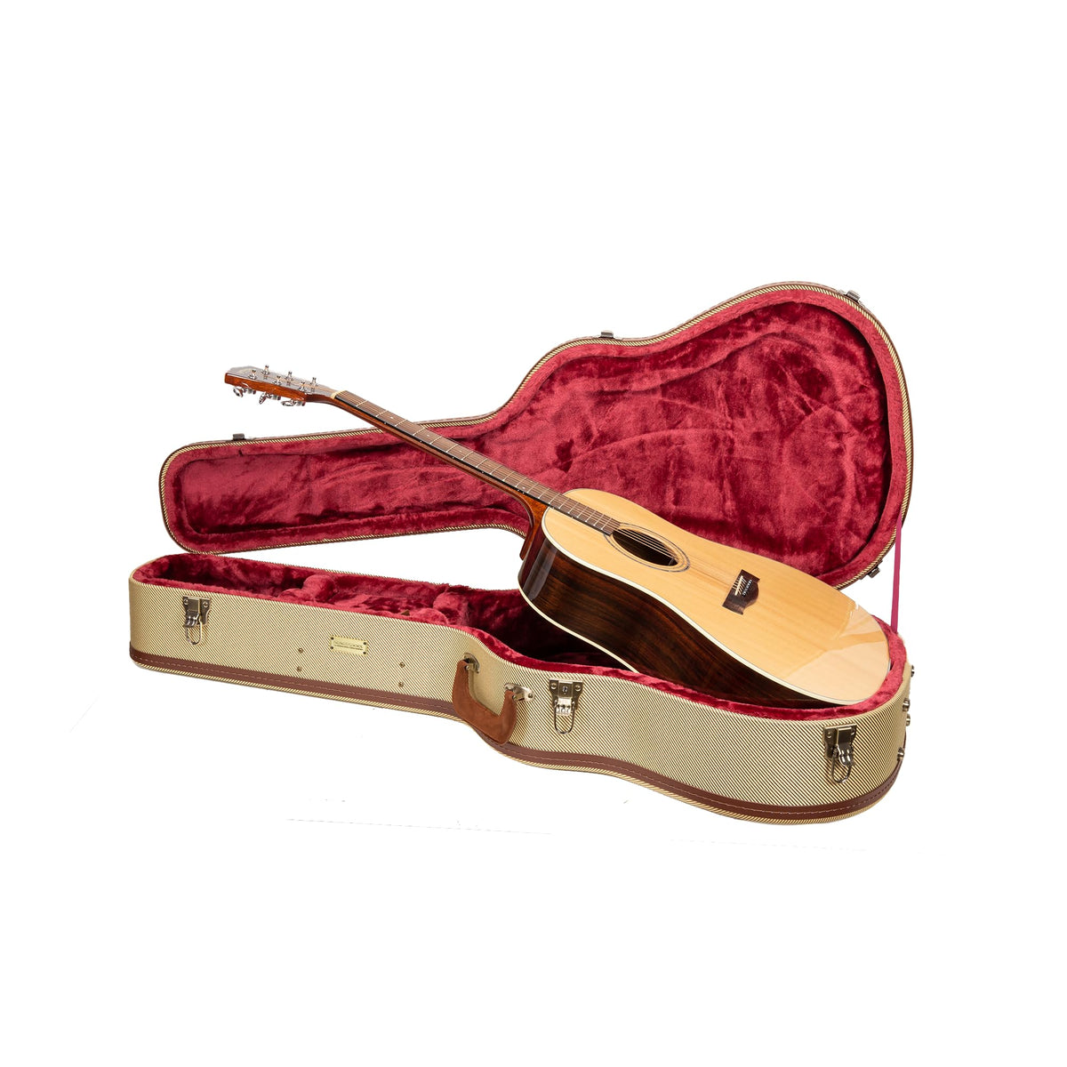 Crossrock Master Series Dreadnought Acoustic Guitar Case For Gibson J-45 / Martin D-Style | Classic Fabric Tweed Exterior, Re-En