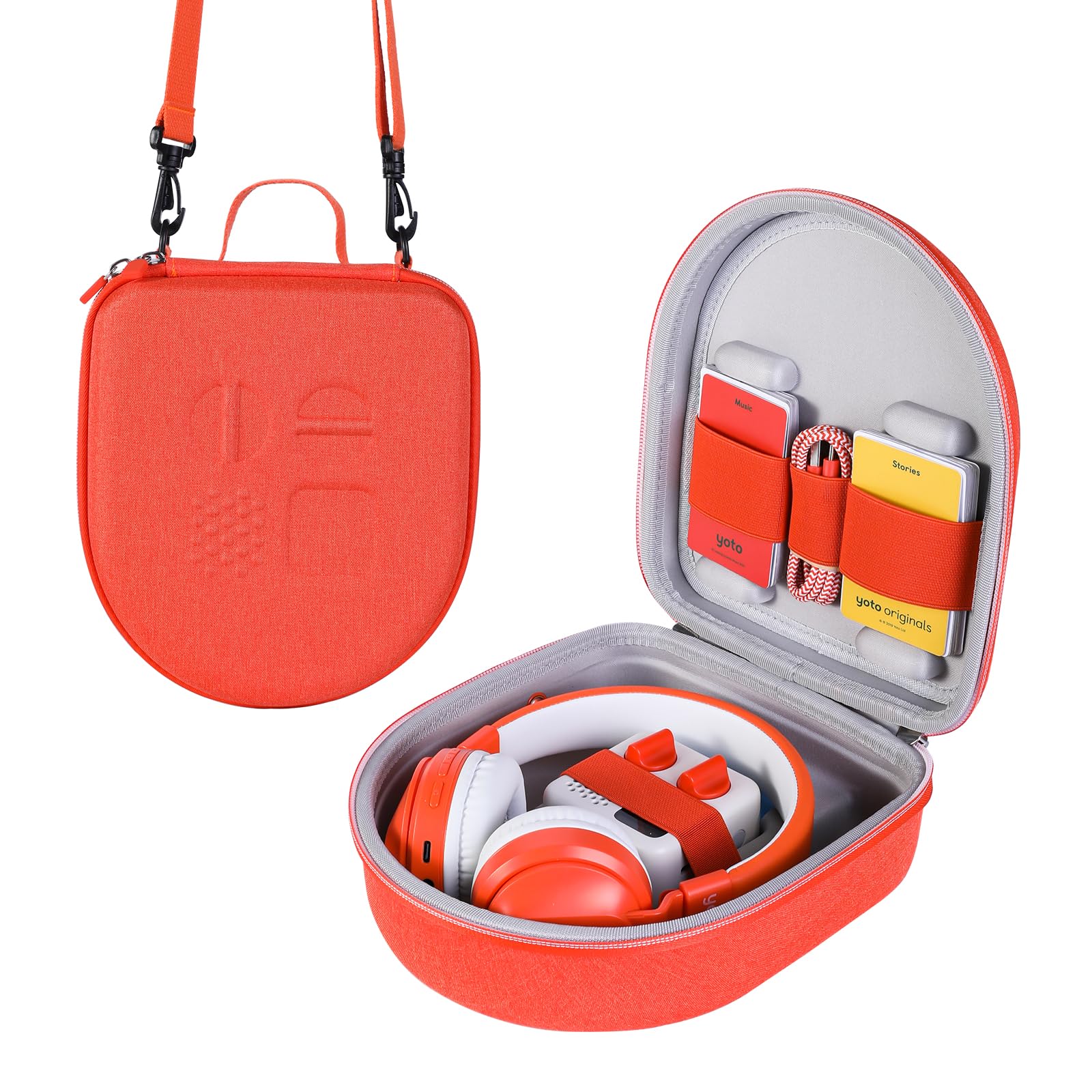 Nasrpton Hard Travel Case Compatible with Yoto Mini (2024 Edition) & Accessories, Carrying Case with Shoulder Strap Holds kids A