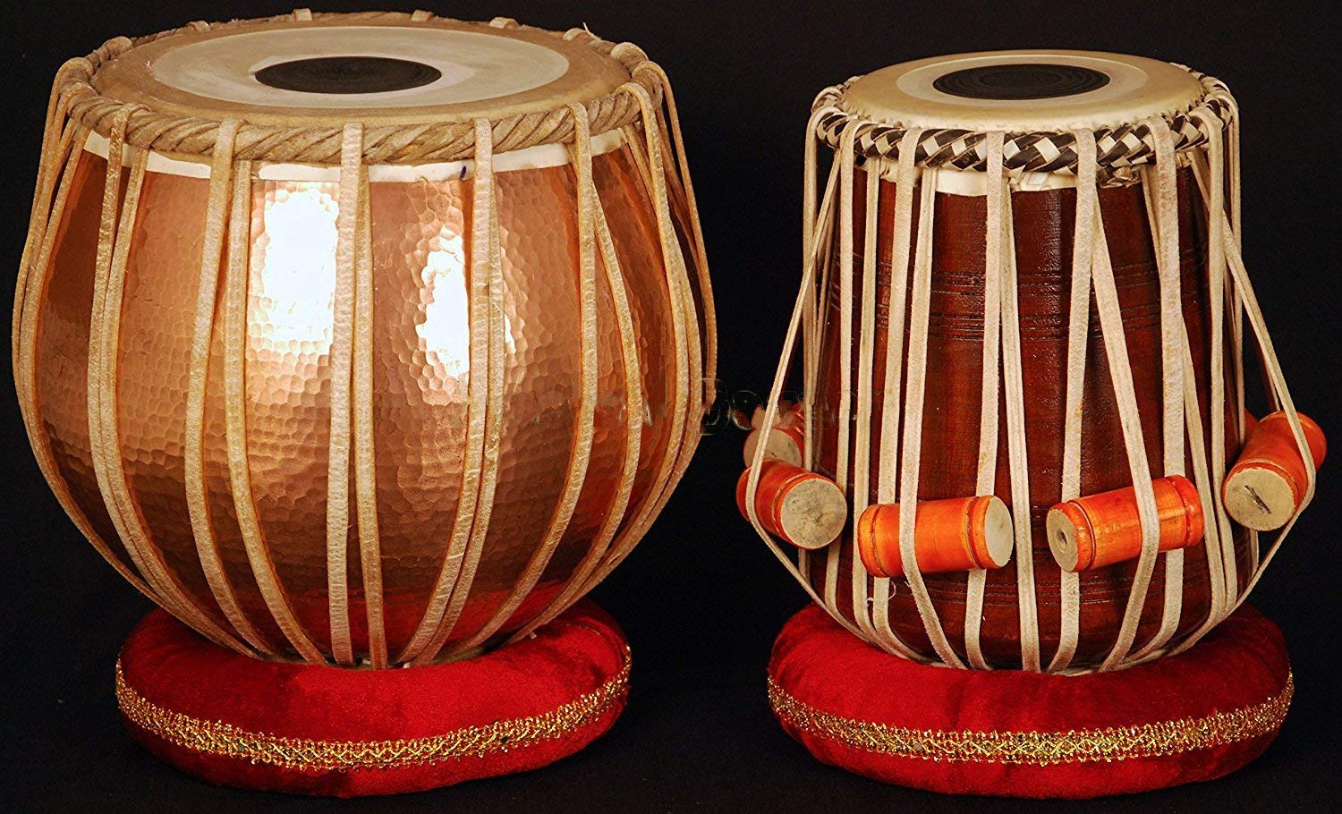 SmSai Musicals Lacquer Polish Copper Bayan, Sheesham Dayan Tabla Set (5 Kg)