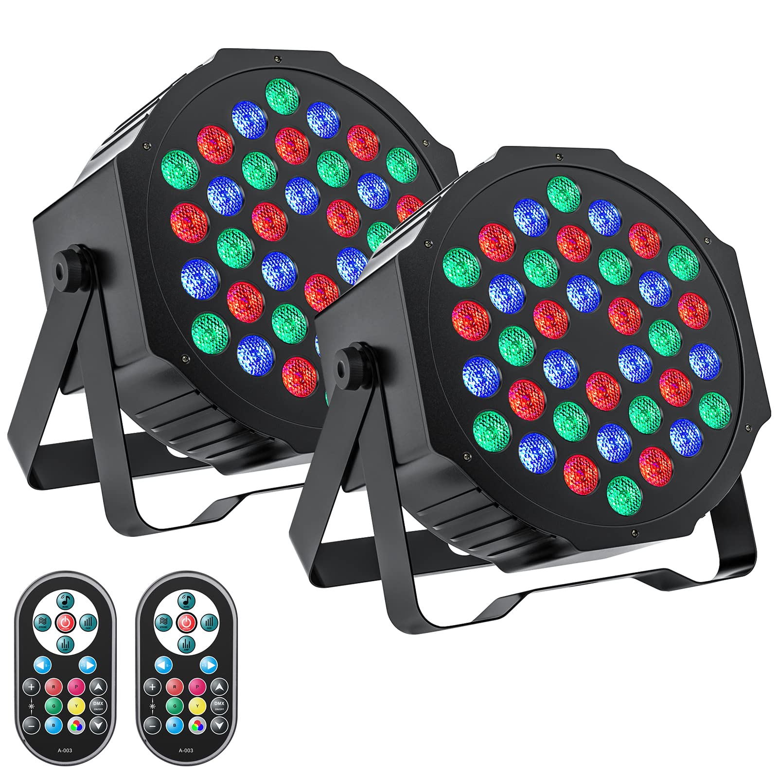 Uking Led Par Lights Dj Stage Light Corded Rgb 36 Led With Sound Activated Remote Control Dj Uplighting For Wedding Party Club