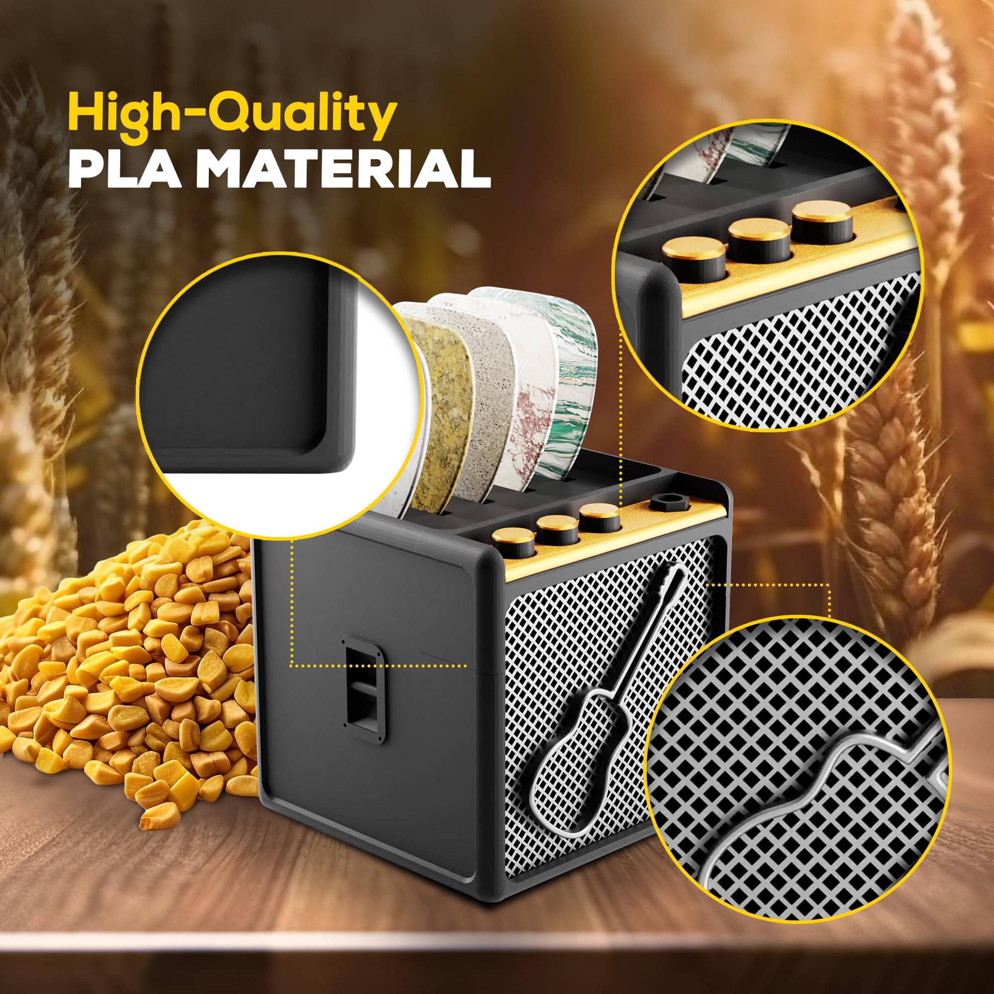 HOTCAN Guitar Pick Display Holder - Stylish Organizer for Music Enthusiasts and Musicians (Black)