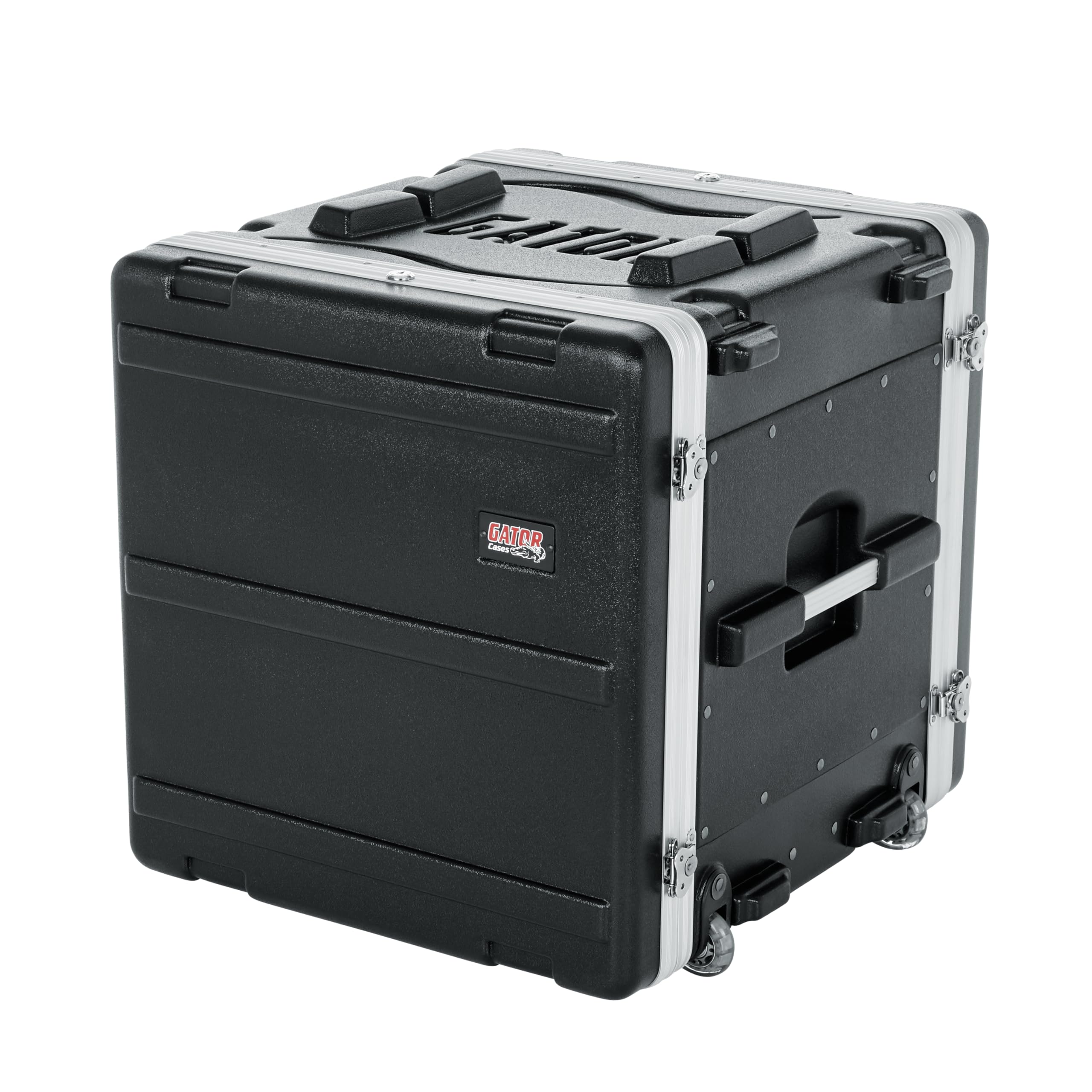 Gator Cases Lightweight Rolling Rack Case with Retractable Tow Handle and Recessed Wheels, 10U (GRR-10L)
