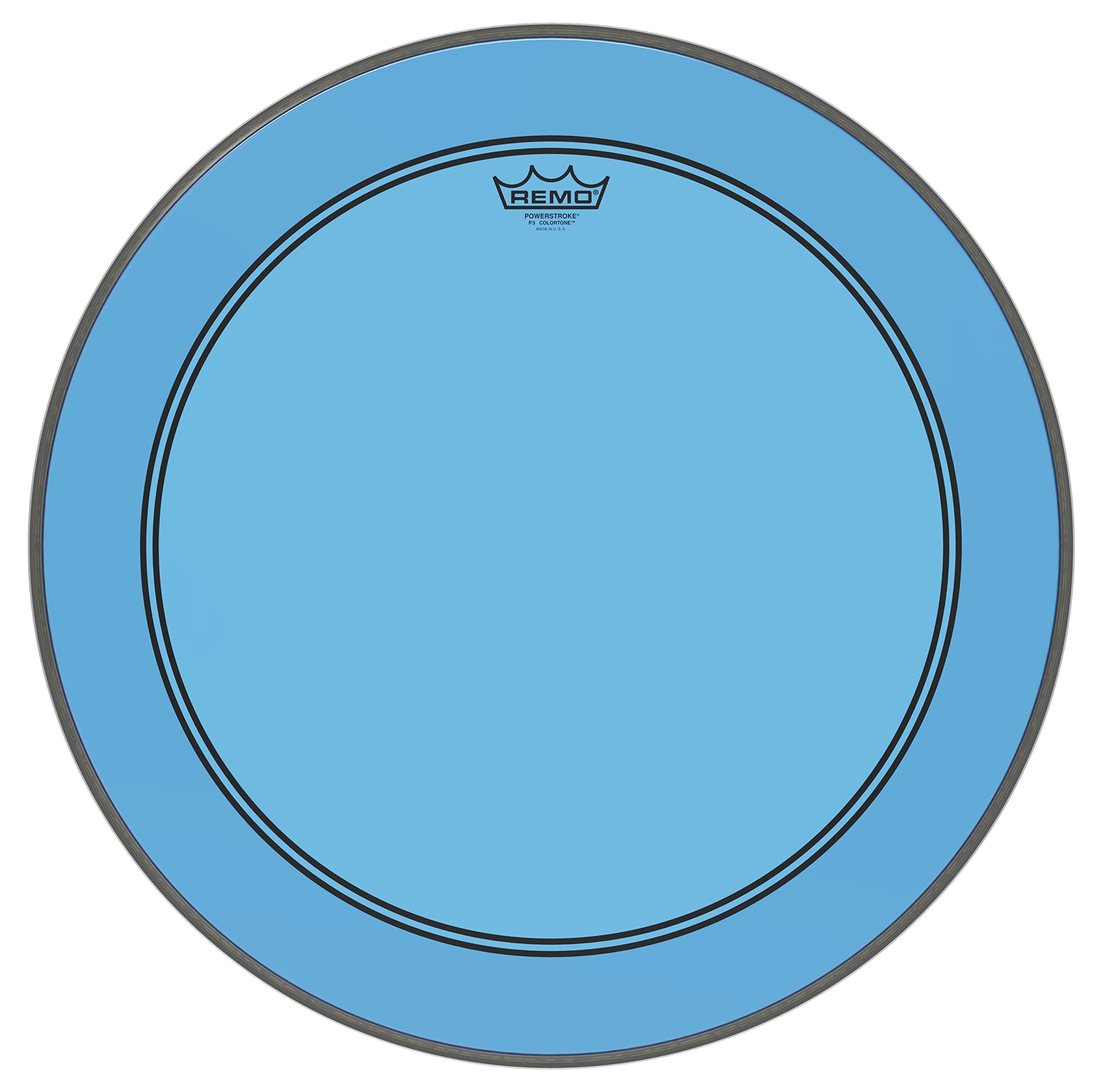 Remo Powerstroke P3 Colortone Blue Bass Drumhead, 22