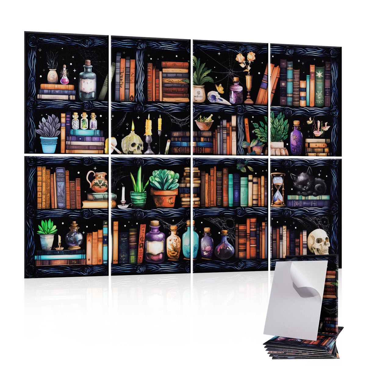 Tutmyrea 8 Pcs Art Acoustic Wall Panels, 48''X32'' High-Density Sound Absorbing Panel, Self-Adhesive Soundproof Wall Panels, Aco