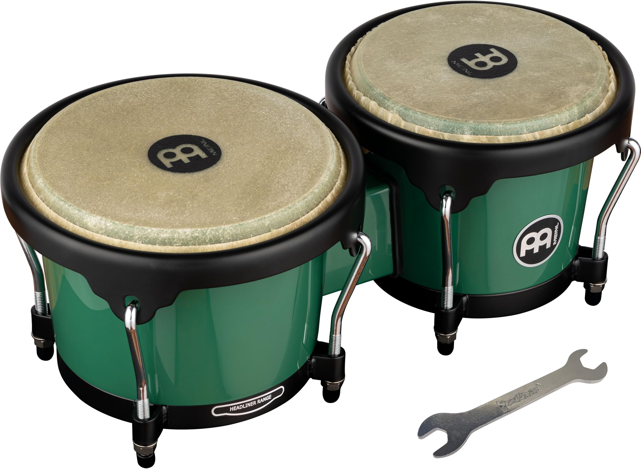Meinl Percussion Bongo Drum Set With Durable Synthetic All-Weather Shells, Journey Series  Not Made In China  Natural Buffalo Sk
