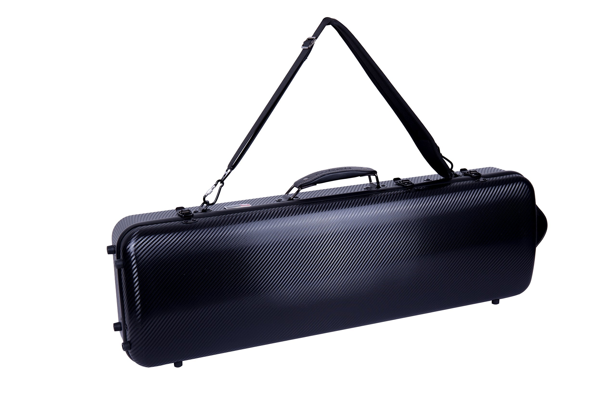 Crossrock Poly Carbon Case fits 4/4 violins, Anti-scratch Oblong Flight Case in Black(CRF4020OVBK)