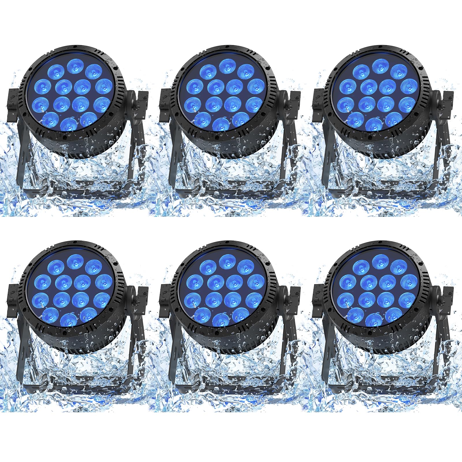 ZEMOJ Waterproof Par uplights High Bright 14X18W LED RGBW 4in1 DMX 4/9CH Stage Lighting for Theaters, Concerts, Clubs, DJ, Weddi