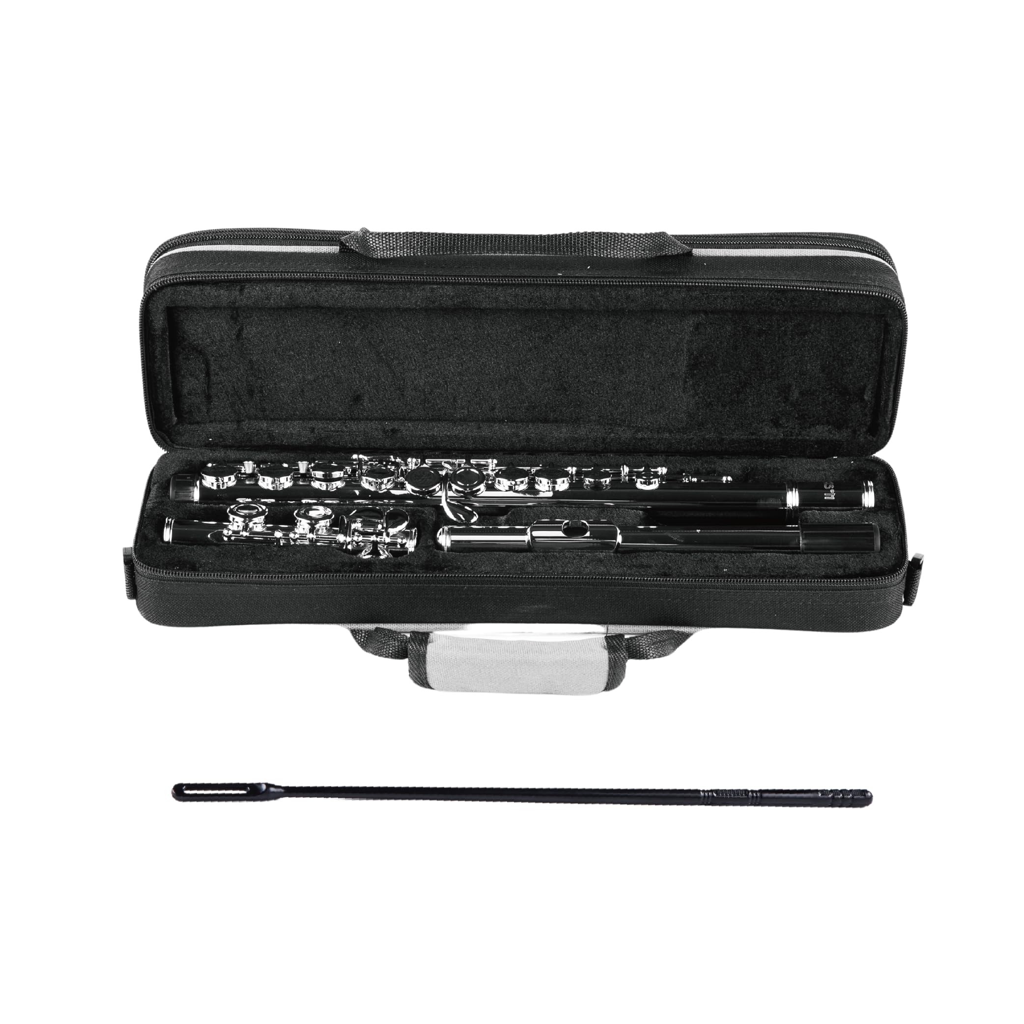 YANASON Student C Flute 16 Closed Hole C Flute with Carrying Case Stand Gloves Cleaning Cloth and More