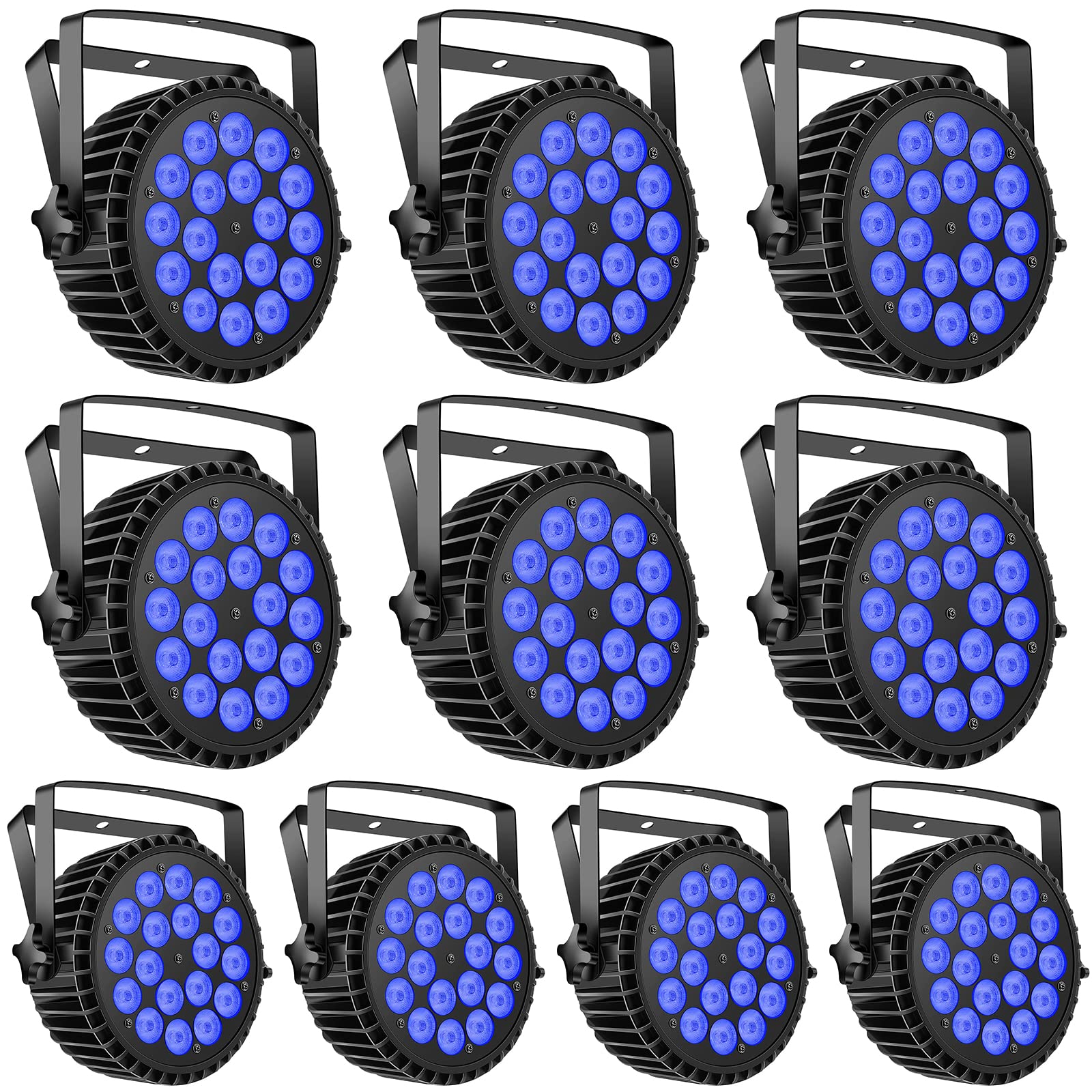 Par Lights Led Stage Lights, Uking 18X12W Rgbw Uplights Stage Lighting Effect By Dmx And Sound Activated Control Wash Light For