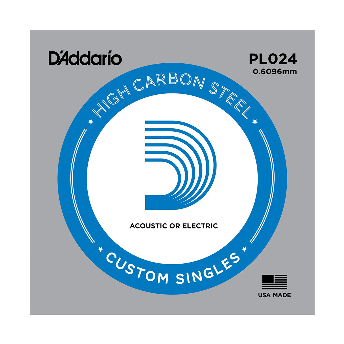 D'Addario Pl024 Plain Steel Guitar Single String, 024