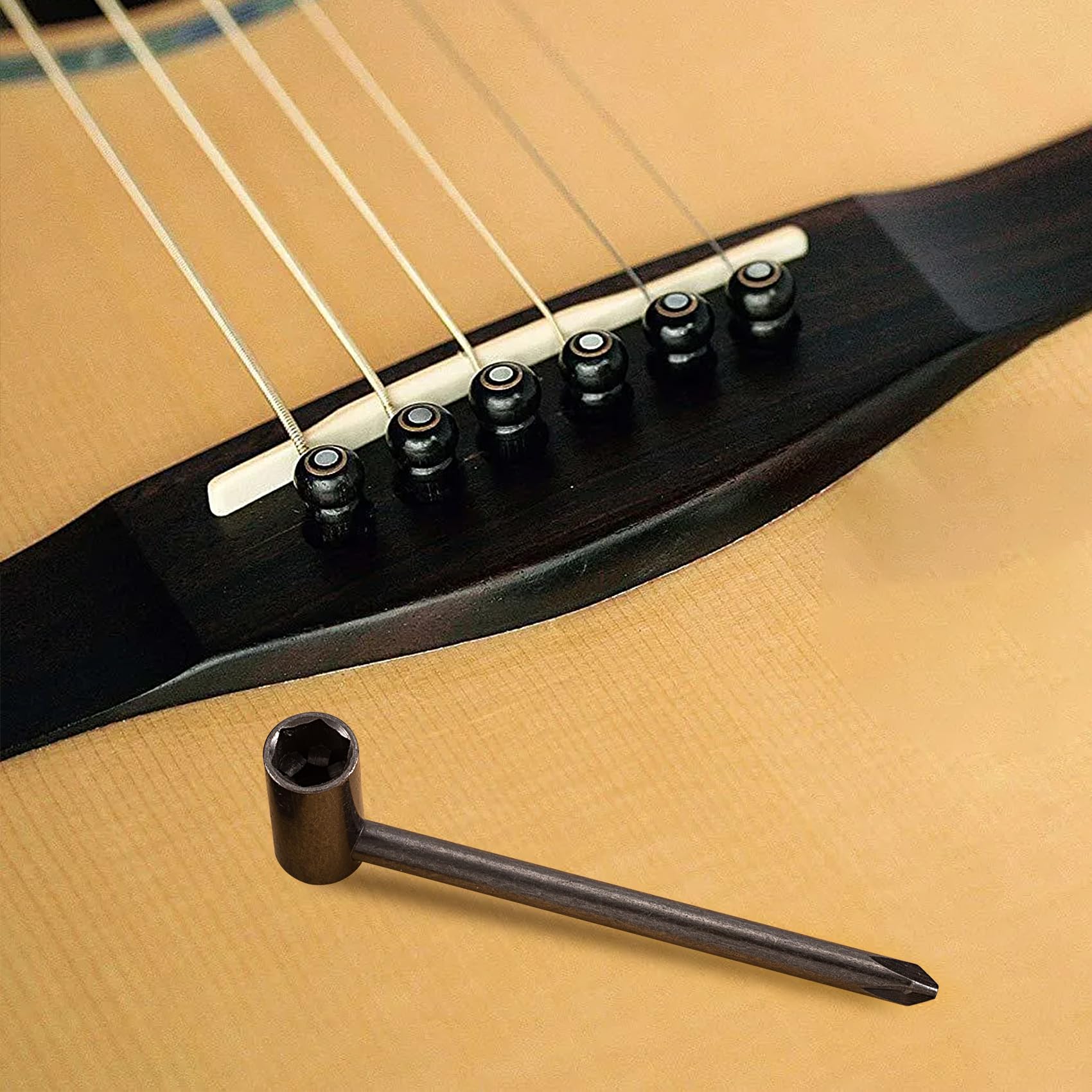 SmallCat Guitar Truss Rod Wrench, 5/16 Inch Guitar Repair Adjustment Wrench with Cross Screwdriver, Black Guitar Neck Repair Acc