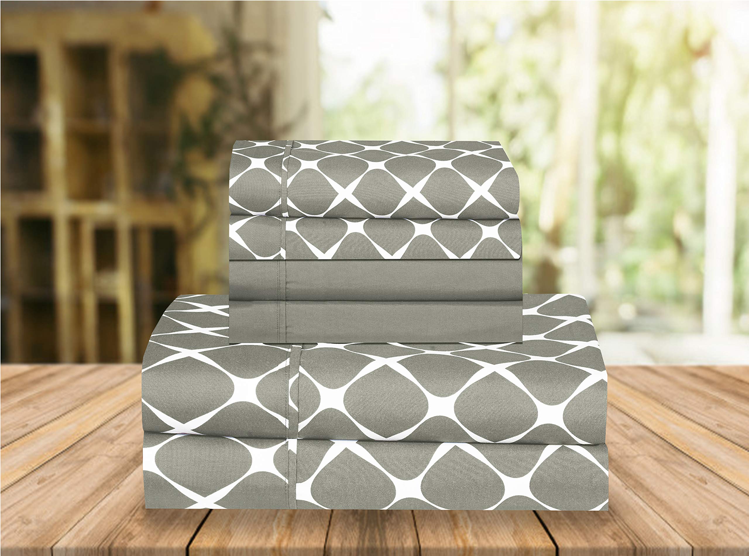 Elegant Comfort Luxury Soft Bed Sheets Bloomingdale Pattern 1500 Thread Count Percale Egyptian Quality Softness Wrinkle And Fade