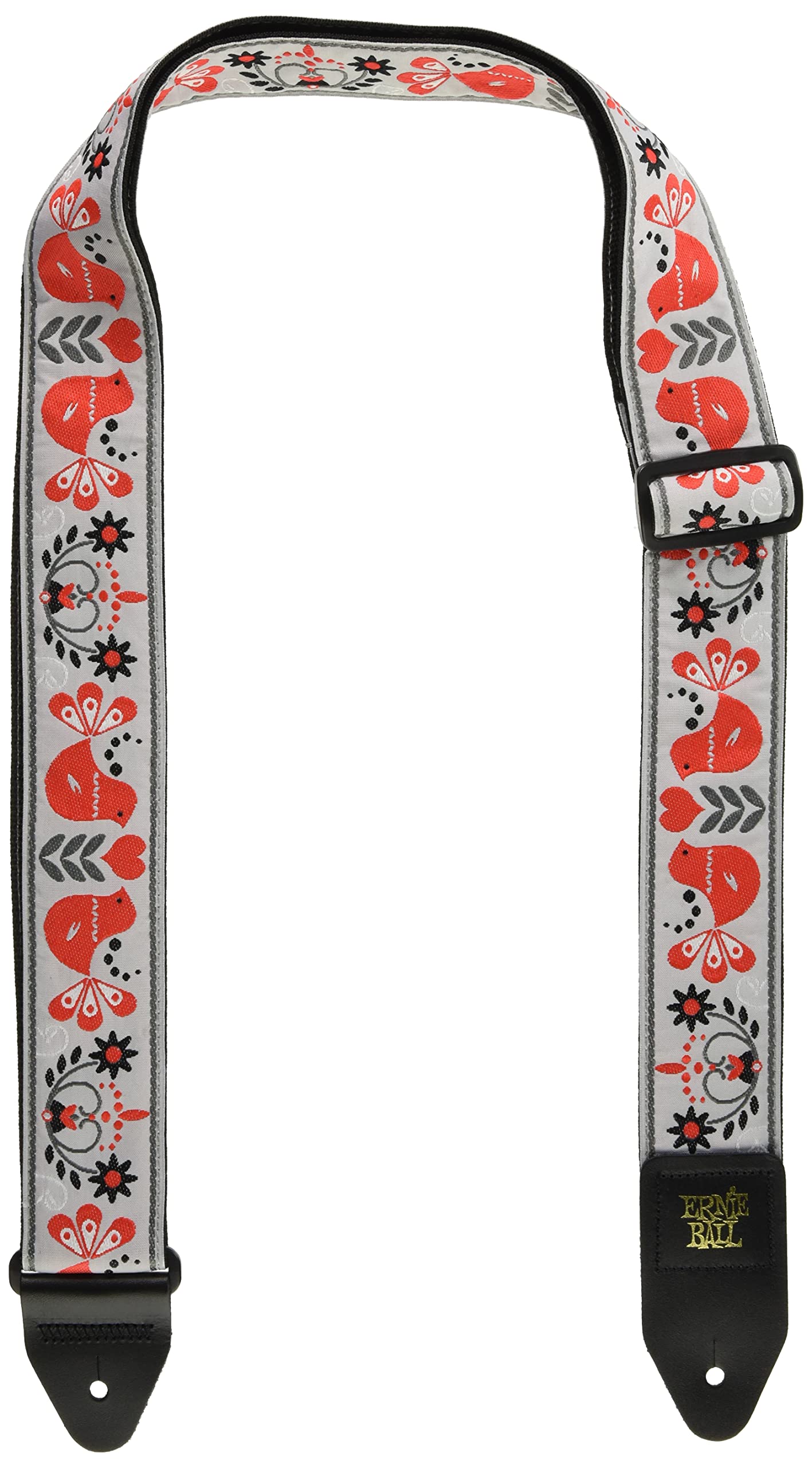 Ernie Ball Jacquard Guitar Strap, Red Bird Winter (P04689)