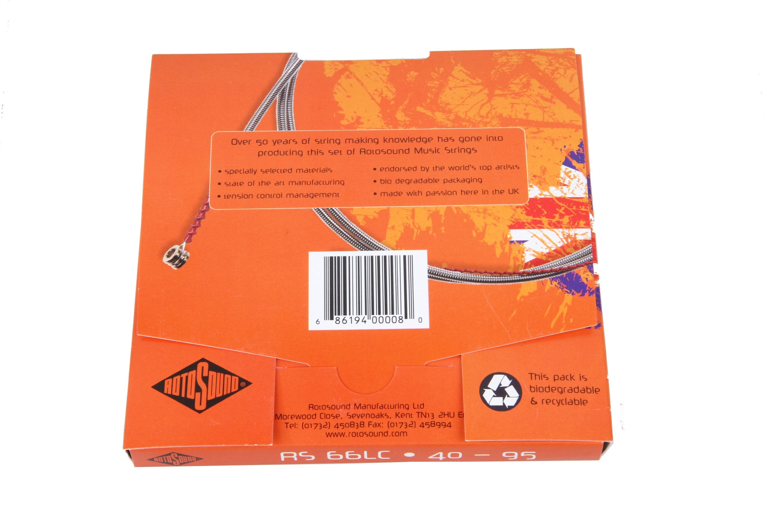 Rotosound RS66LC Swing Bass 66 Stainless Steel Bass Guitar Strings ((40 60 75 95)