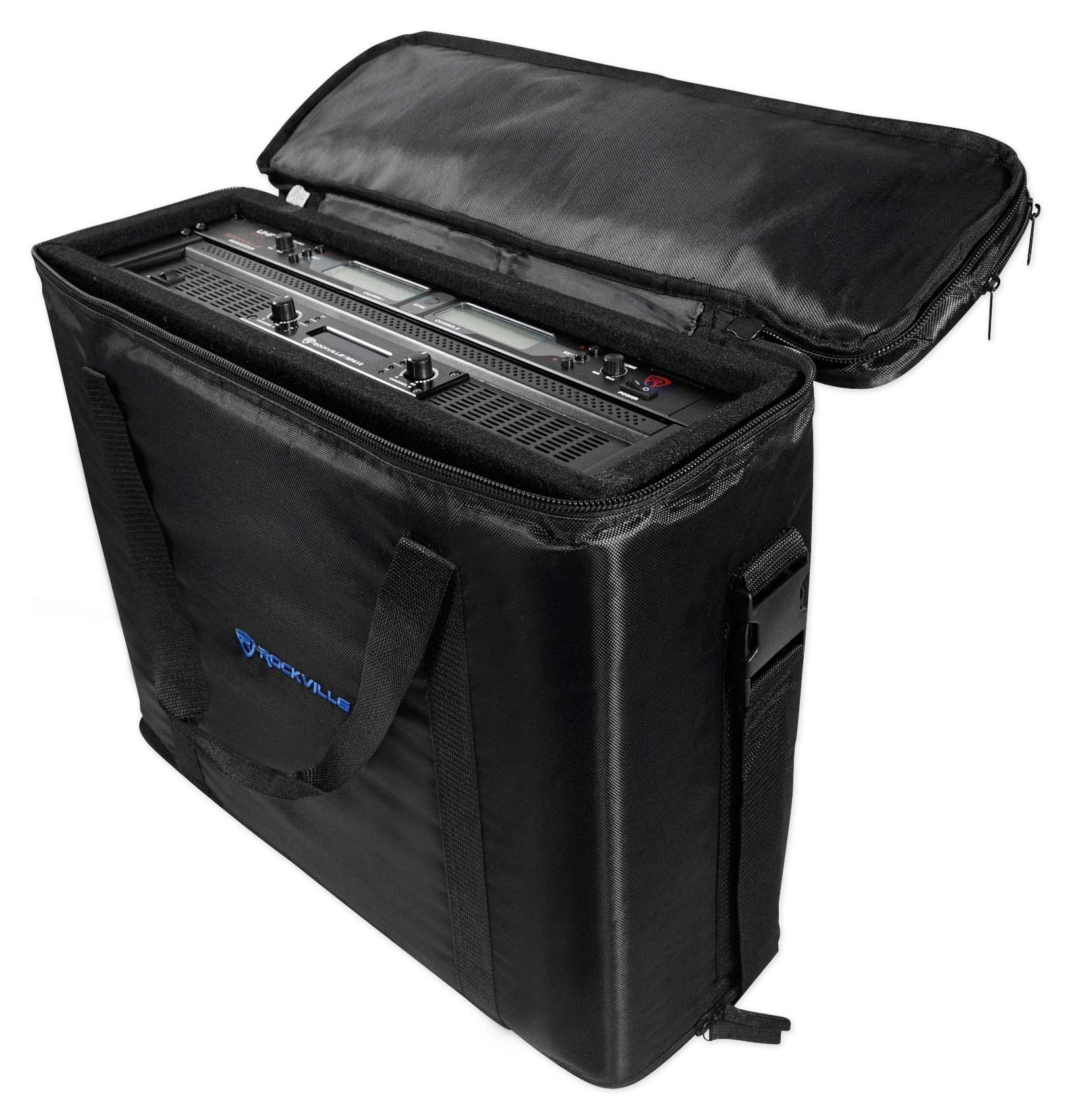 Rockville 3U Rack Bag Double-Sided Case with 16 Depth + Shoulder Strap (RRB35) Black