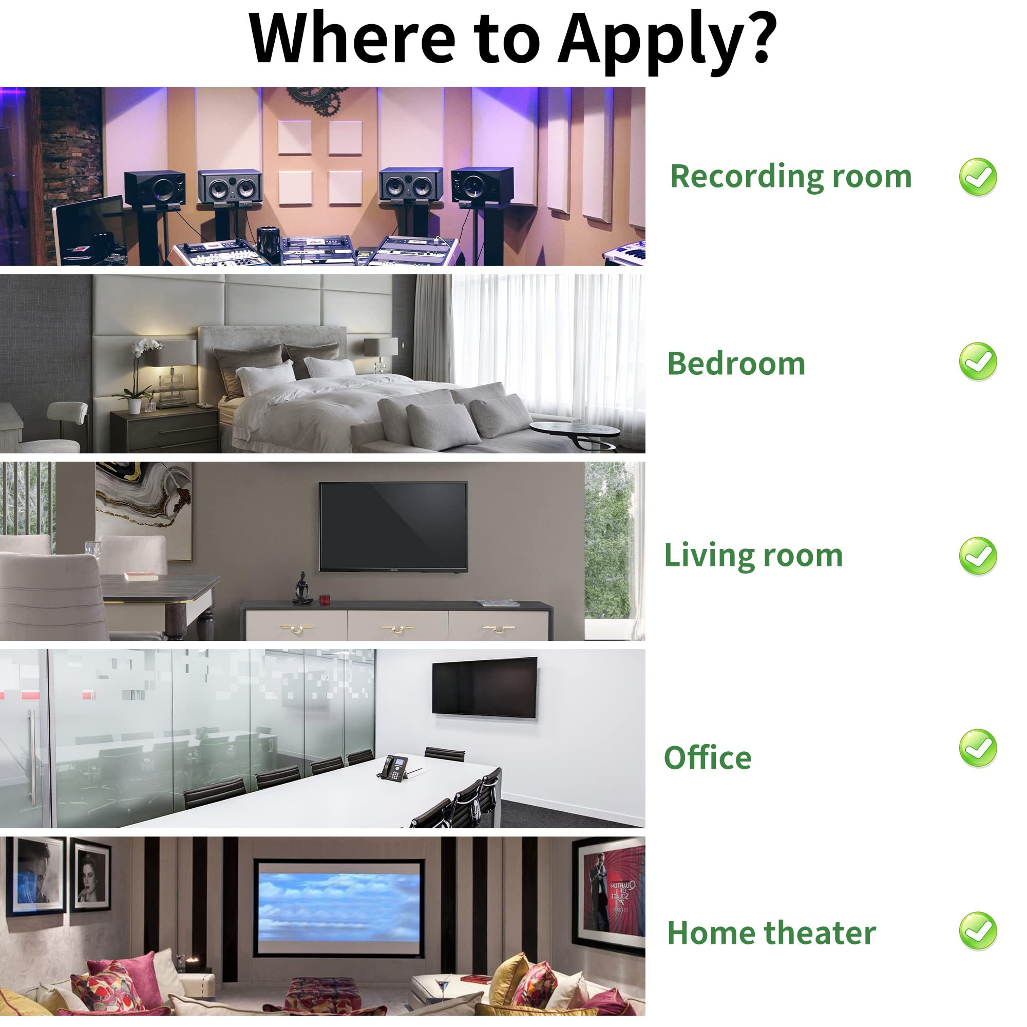 VANCORE 6 Pack Acoustic Panels 16''x 12''x 0.4'' Sound Proof Padding, Sound Blocking Absorbing Padding for Wall Ceiling Acoustic