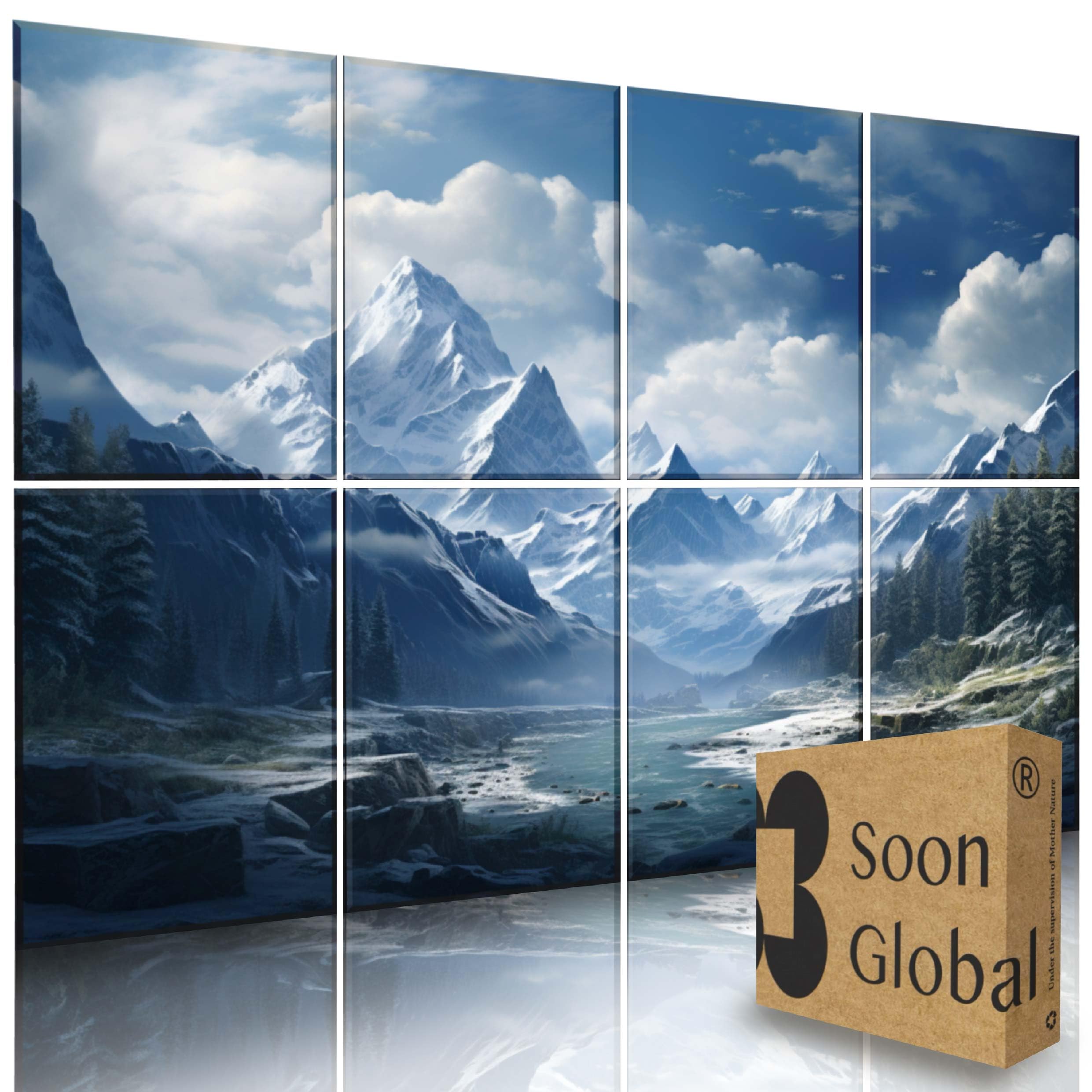 Soon Global 8-Pack Acoustical Wall Panels, 48 X 32 Inches Art Acoustic Panels, Decorative Acoustic Panels, Acoustic Wall Panels,