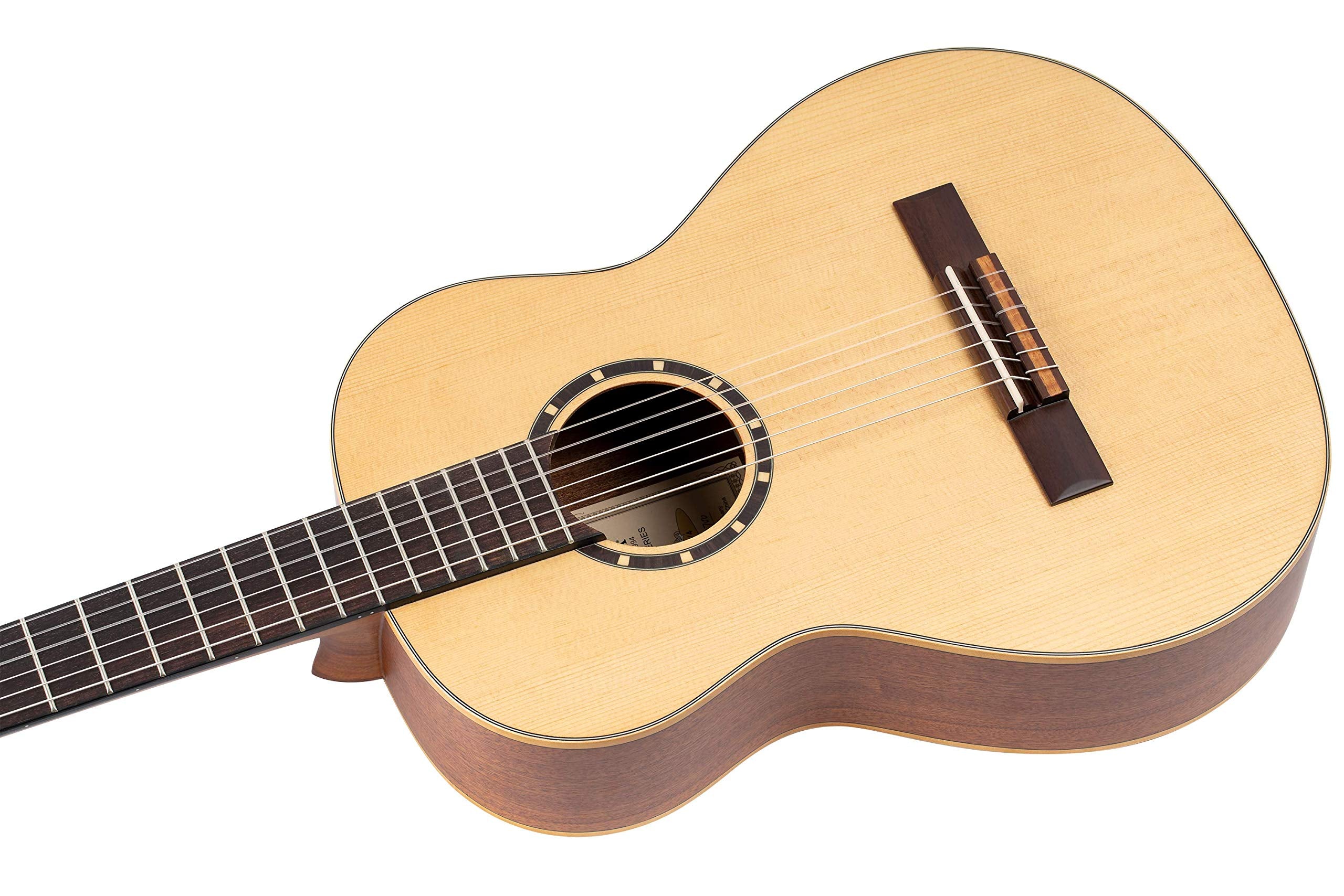 Ortega Guitars 6 String Family Series 3/4 Size Nylon Classical Guitar w/Bag, Right, Spruce Top-Natural-Satin, (R121-3/4)