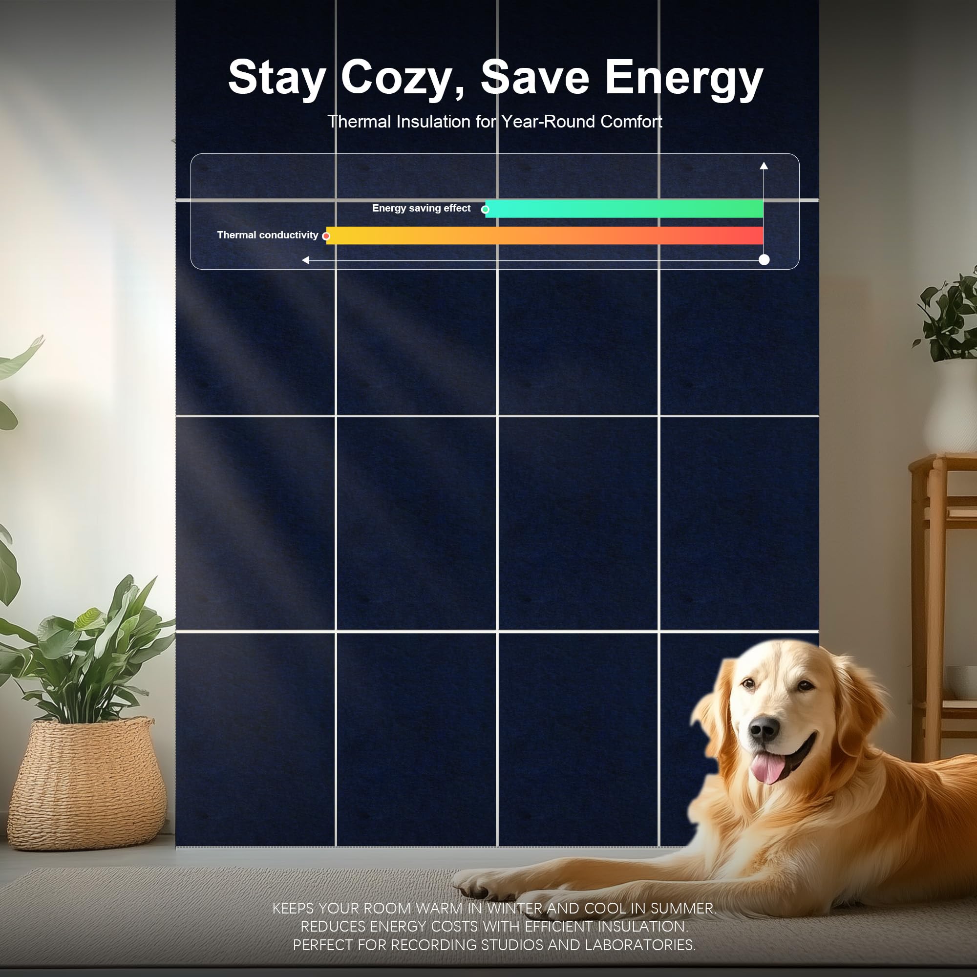 Woven Sound Large Acoustic Panels, High Density, Sound Dampening, Decorative Noise Blocker Felt Wall Tiles for Ceilings, Home Of