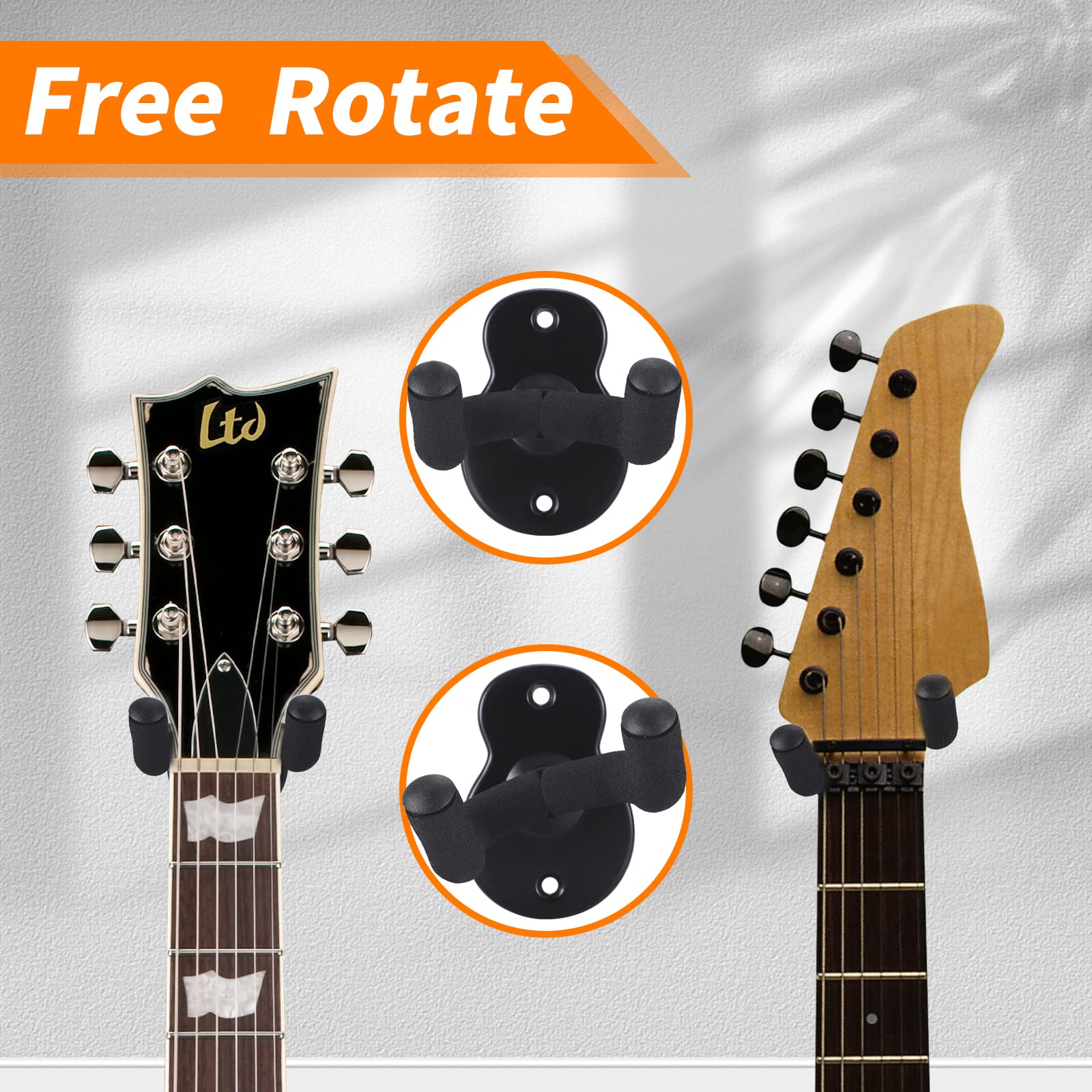 Guitar Wall Mount,Ukulele Hanger Hook Holder Stand Guitar Hangers Hooks for Acoustic Electric Bass Guitars and Ukulele (3 Set)