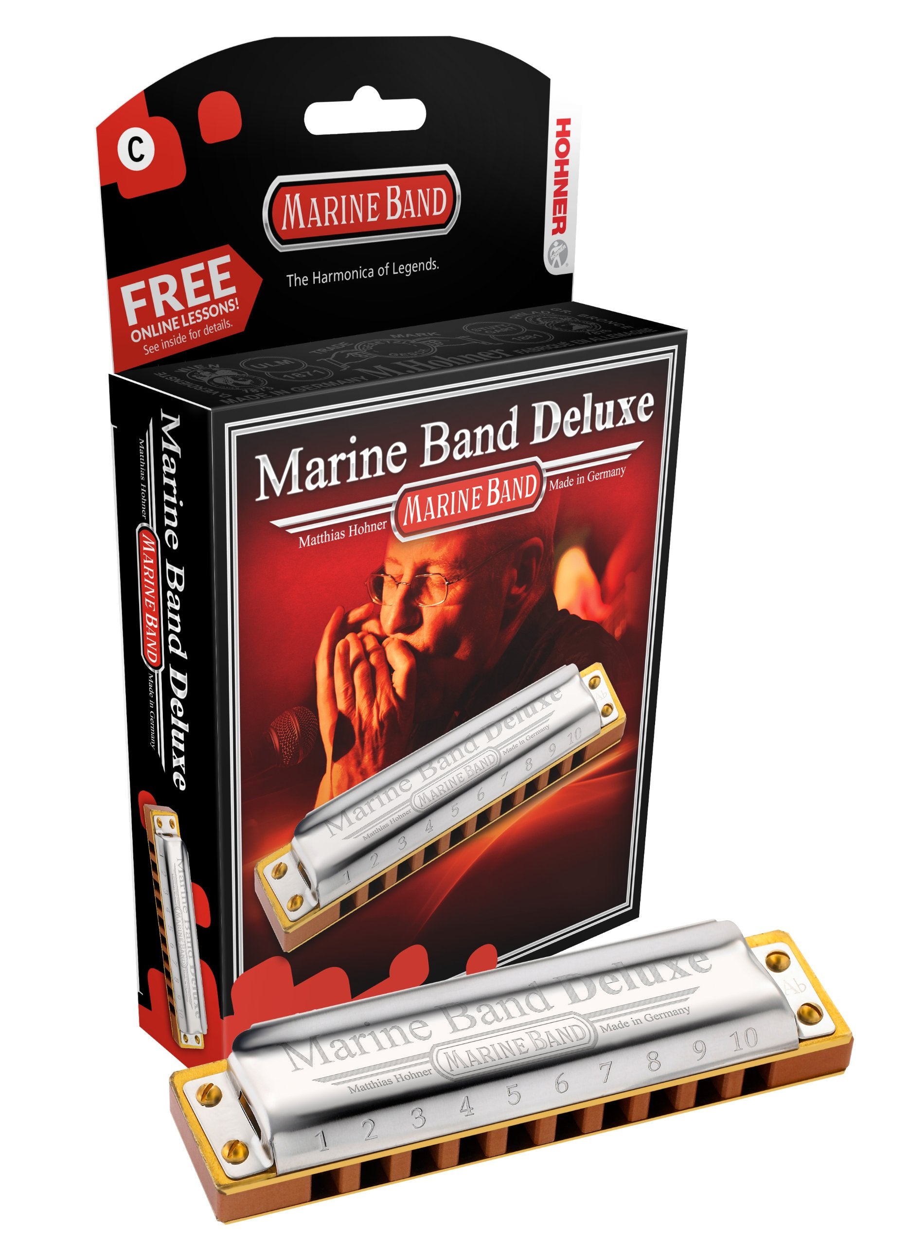 Hohner M2005BX-A Marine Band Deluxe Harmonica, Key of A