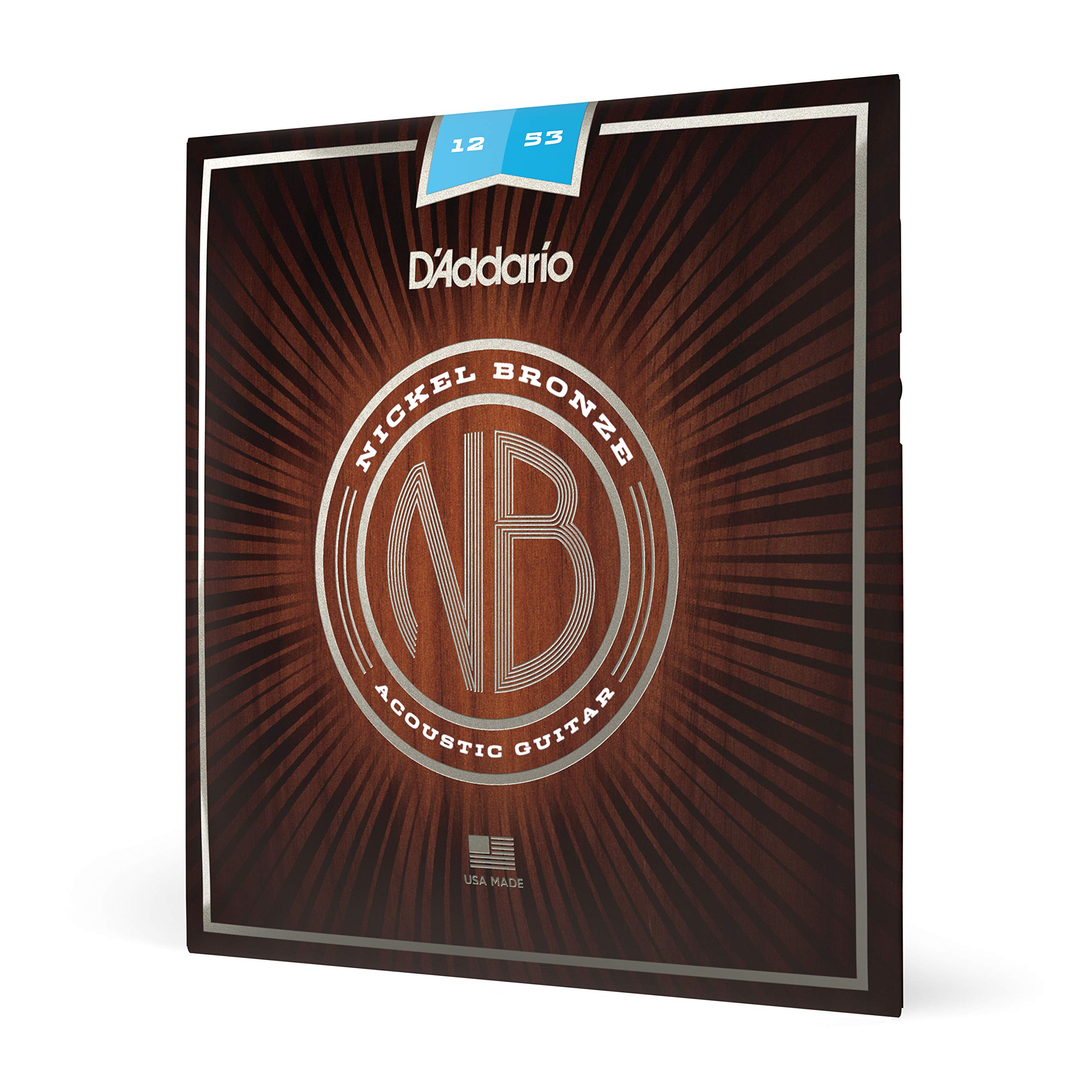 Daddario Guitar Strings - Acoustic Guitar Strings - Nickel Bronze - For 6 String Guitar - Natural, Clear, & Focused Tone - Nb125
