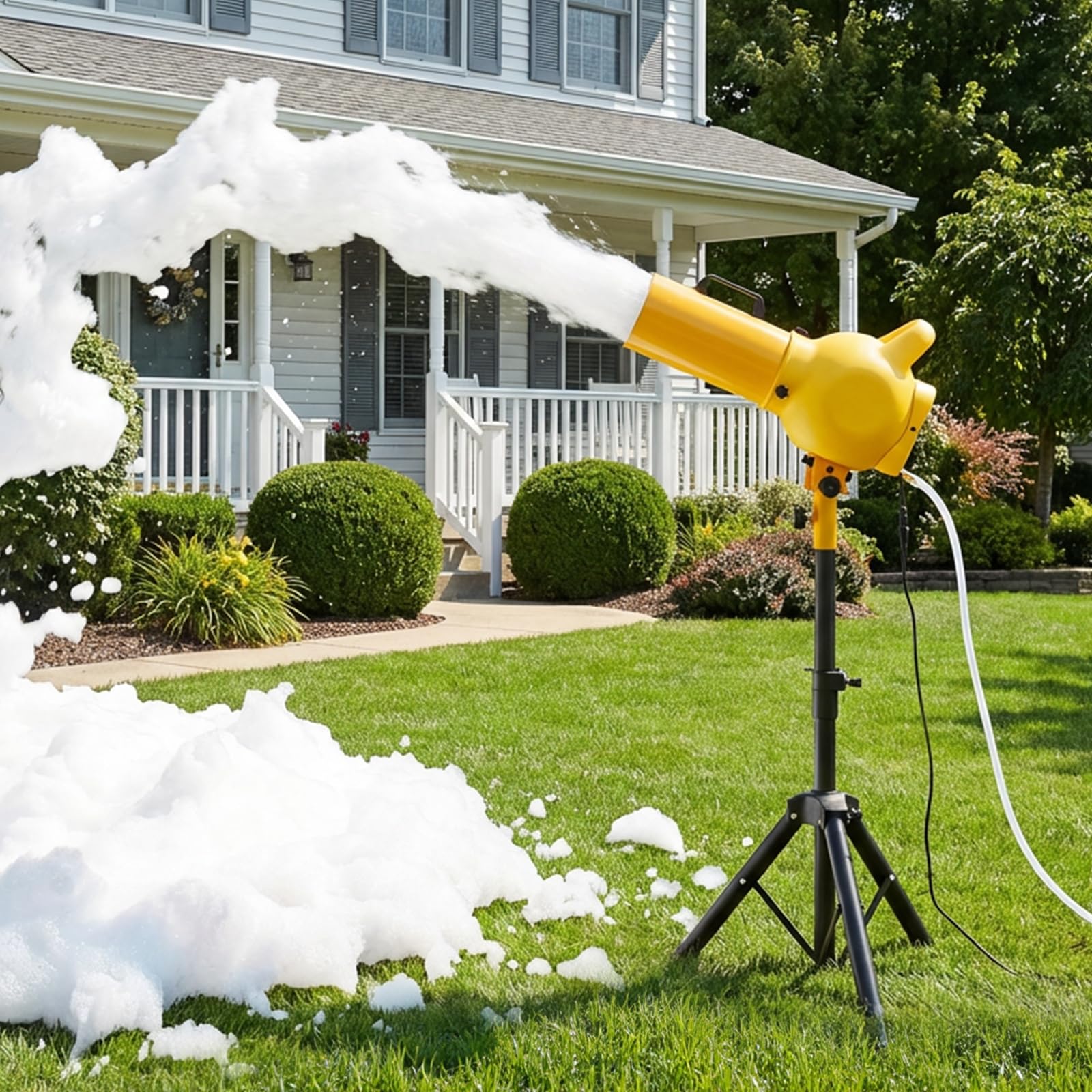 VEVOR Foam Machine, Handheld Spray Foam Cannon Party Machine, Bubble Cannon with Fan & Triangular Structure, Dense Foams Maker f