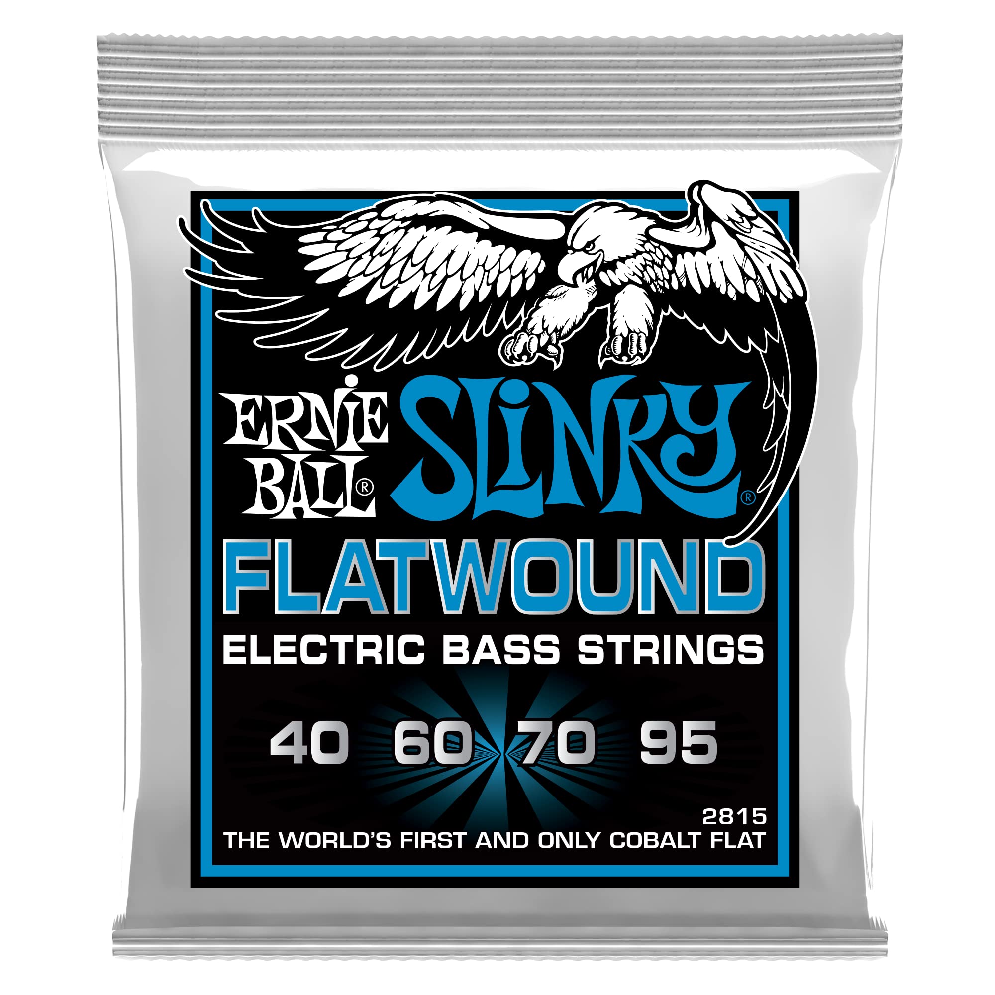 Extra Slinky Cobalt Flatwound Electric Bass Strings 40-95 Gauge