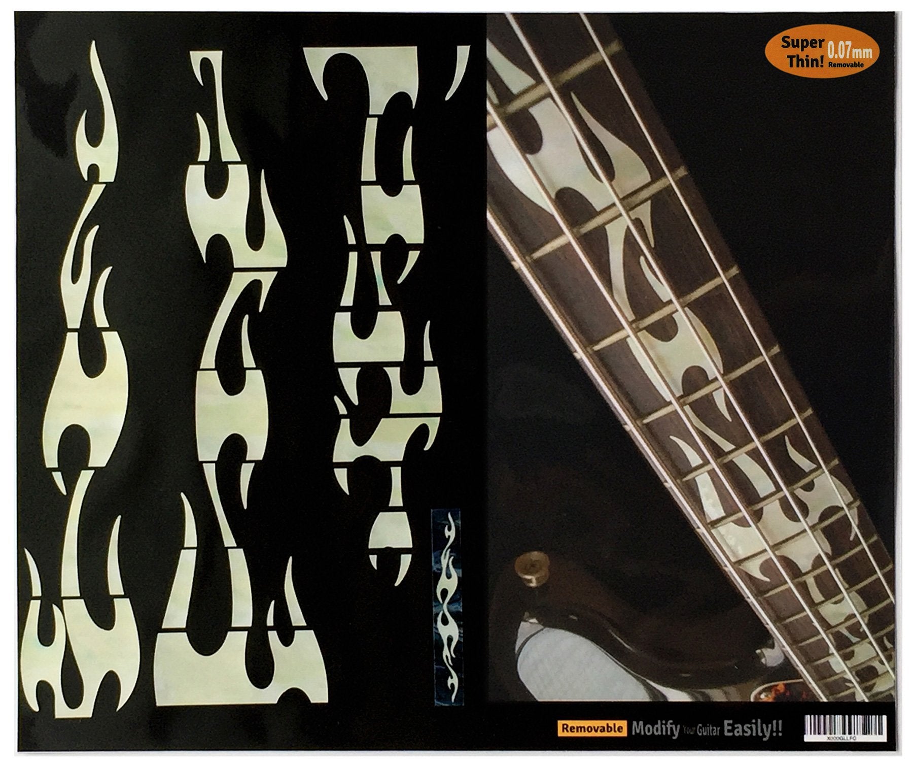 Jockomo Fire Flame (White Pearl) Base Inlay Sticker