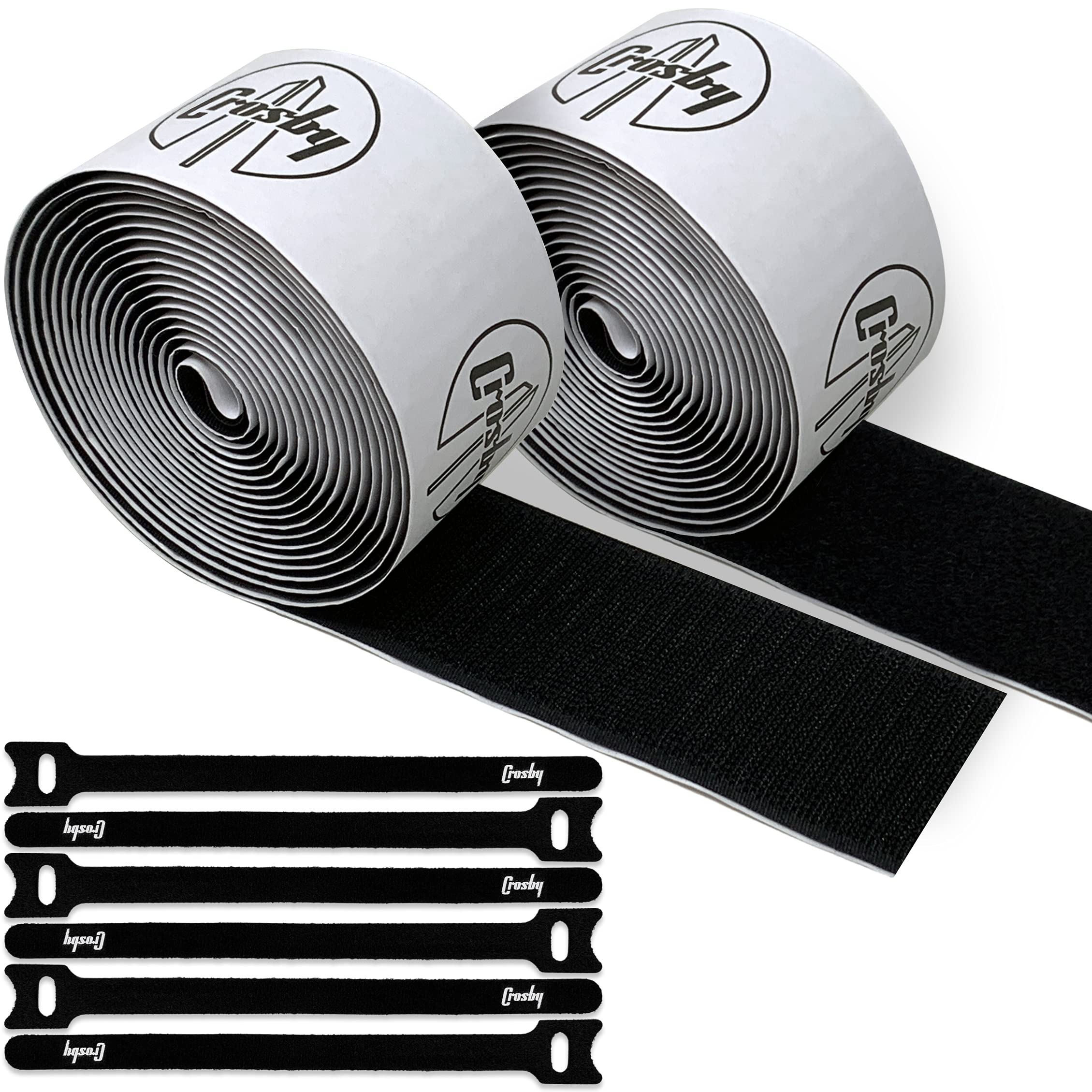 Crosby Pedalboard Grip Kit - 10 Feet (3M) Of Heavy Duty Hook & Loop Tape Plus 6 Reusable Cable Ties For Guitar Or Bass Pedal Boa