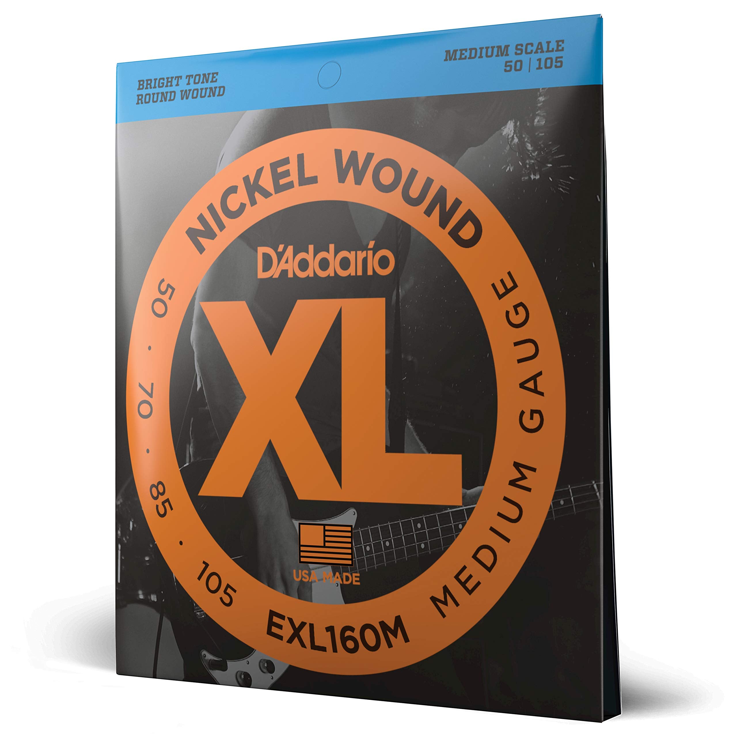 Daddario Bass Guitar Strings - Xl Nickel Bass Strings - Exl160M - Perfect Intonation, Consistent Feel, Powerful Durability - For