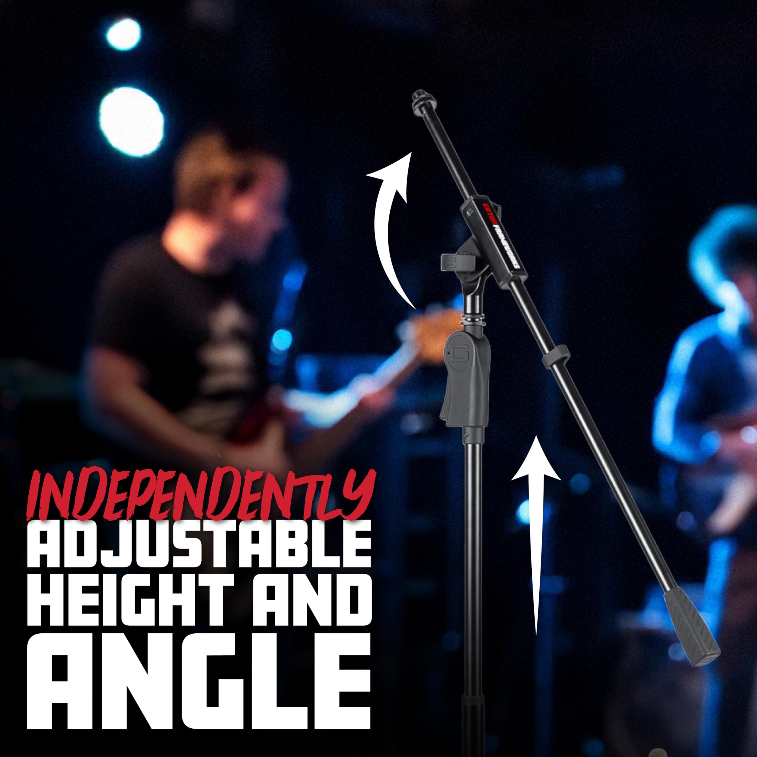 Frameworks Tripod Mic Stand with Single Section Boom and Deluxe One-Handed Clutch