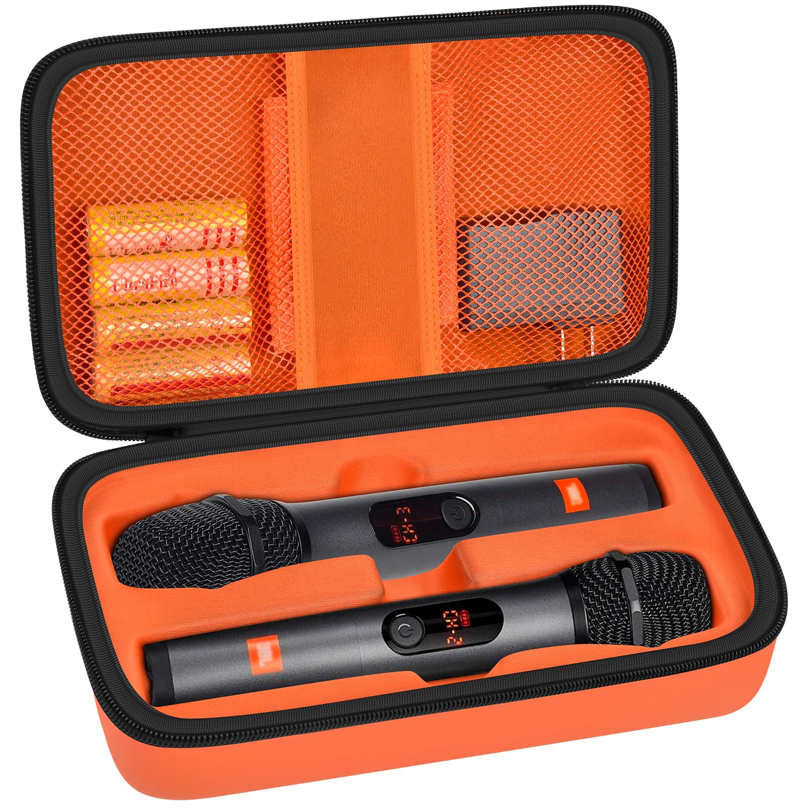 Wireless Microphone Case Compatible with JBL Wireless Two Microphone System/for JBL PartyBox Wireless Mic, Handheld Dual Mic Tra