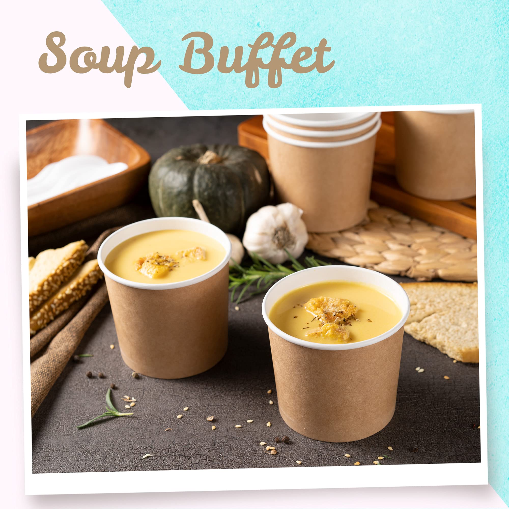 MATIcAN Paper Ice cream cups - 100-count 11-Oz Disposable Dessert Bowls for Hot or cold Food, 11-Ounce Party Supplies Treat cups