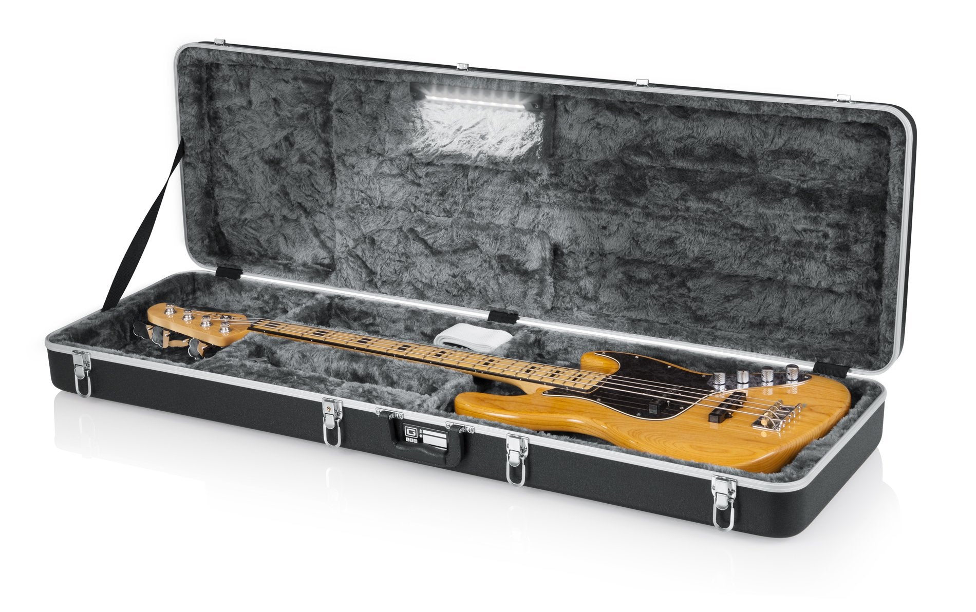 Gator Cases Deluxe Abs Molded Case For Bass Guitar With Internal Led Lighting (Gc-Bass-Led)