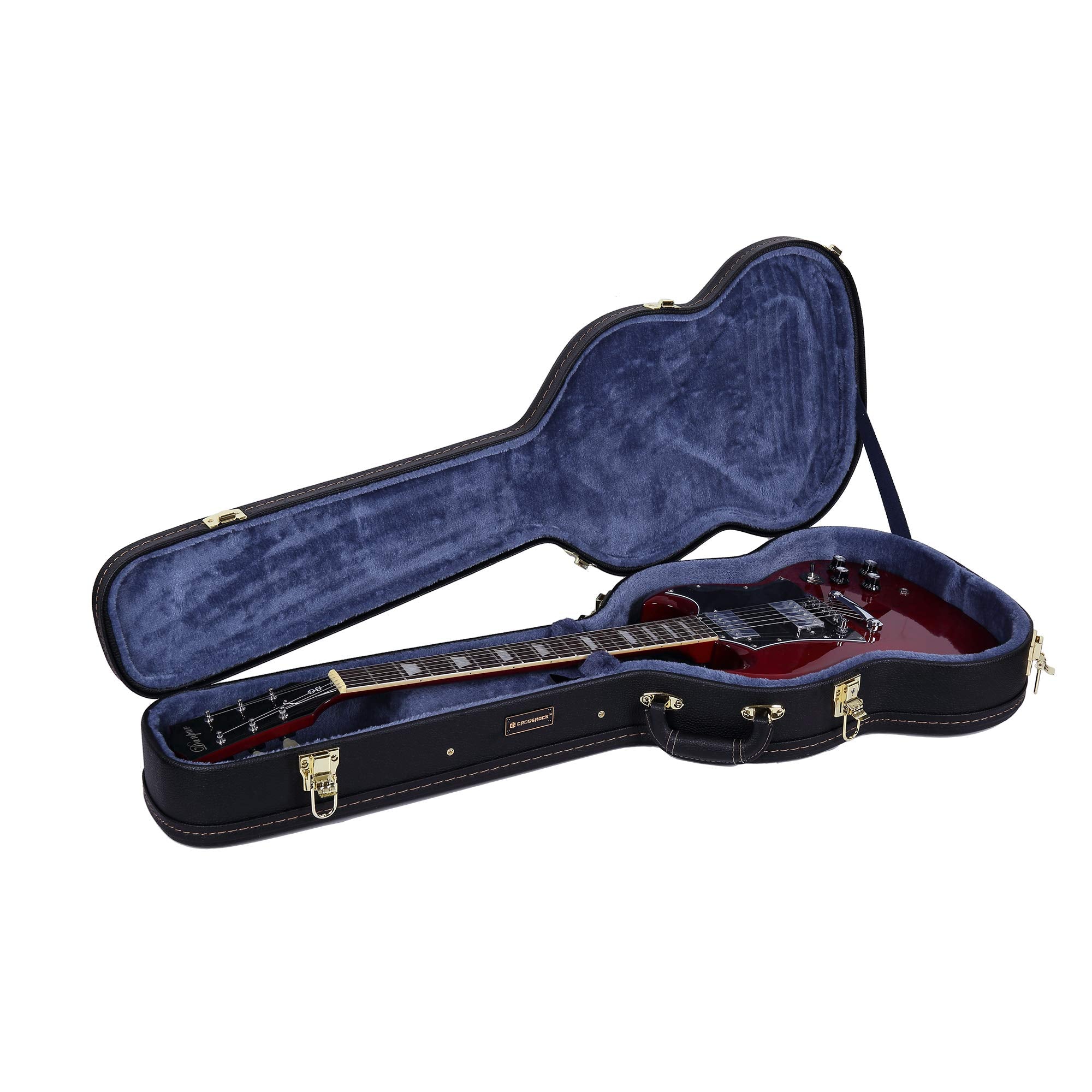 Crossrock Wooden Case For Sg Electric Guitars, Black (Crw620Sgbk)
