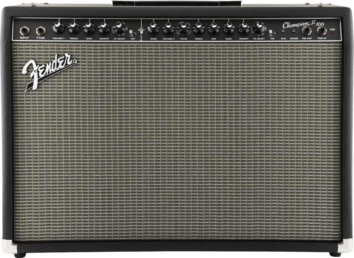 Fender Champion II 100 Guitar Amp, 100 Watts, with 2-Year Warranty, Features 15 Built-In Effects Models