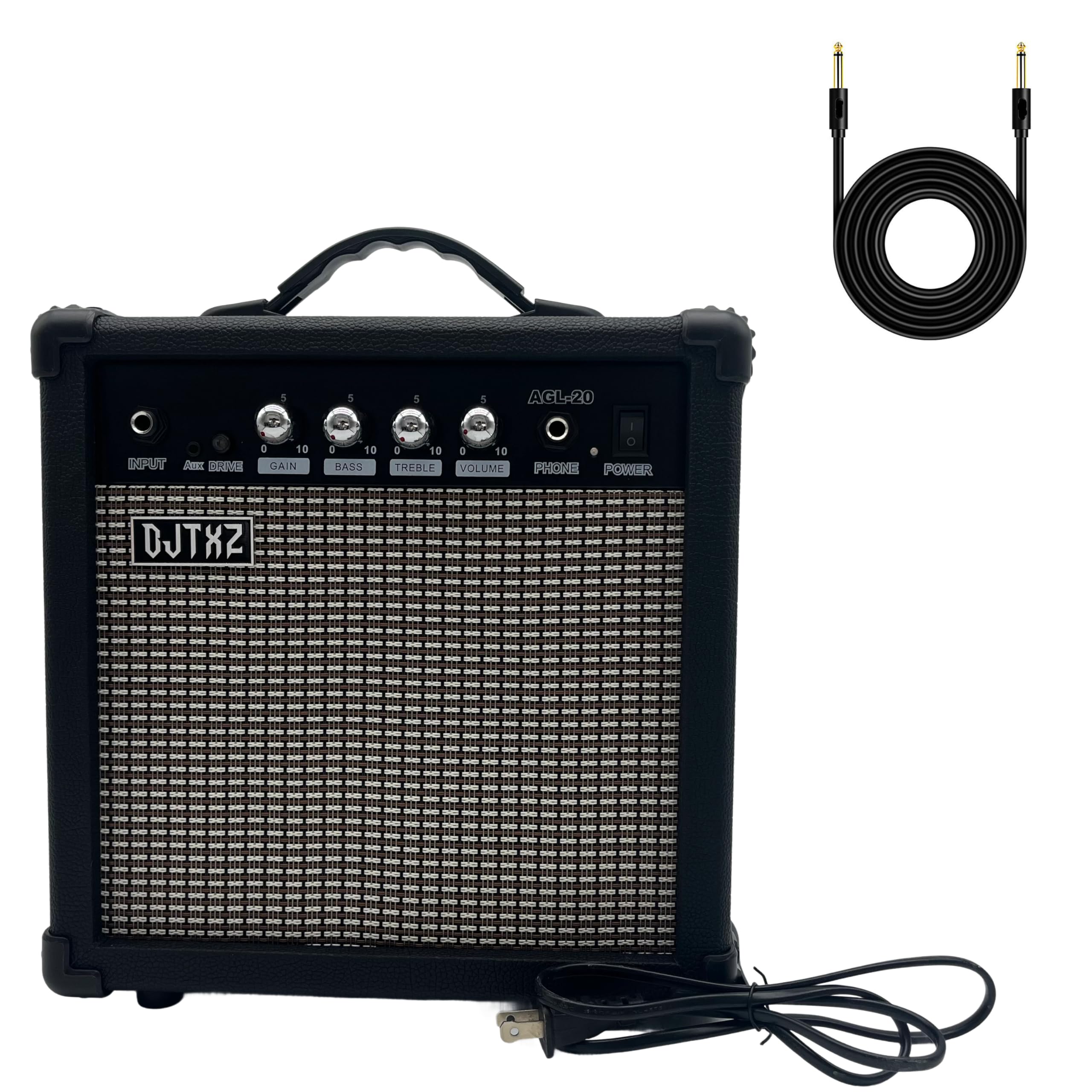 DJTXZ Electric Guitar Amplifier, 20W Practice Amp with EQ Controls, Orange (Black)