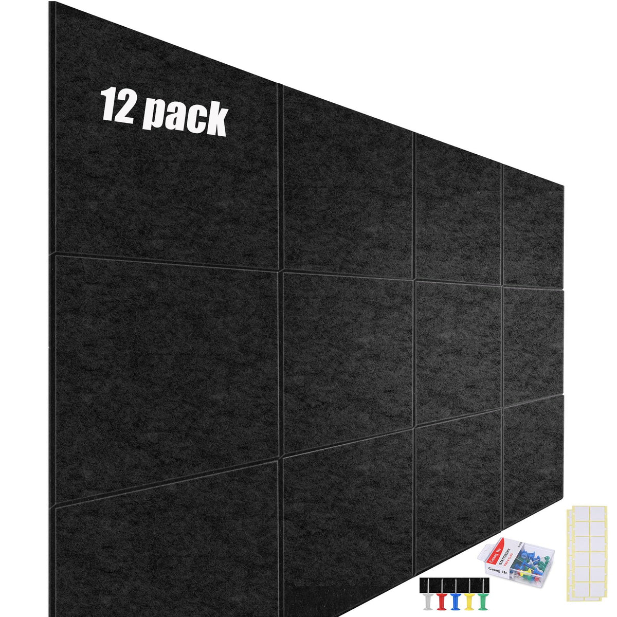 12 Pack Acoustic Panels Soundproof Wall Panels 12''X12''X0.4'' Sound Panels High Density Sound Dampening Panels With Safe Remova