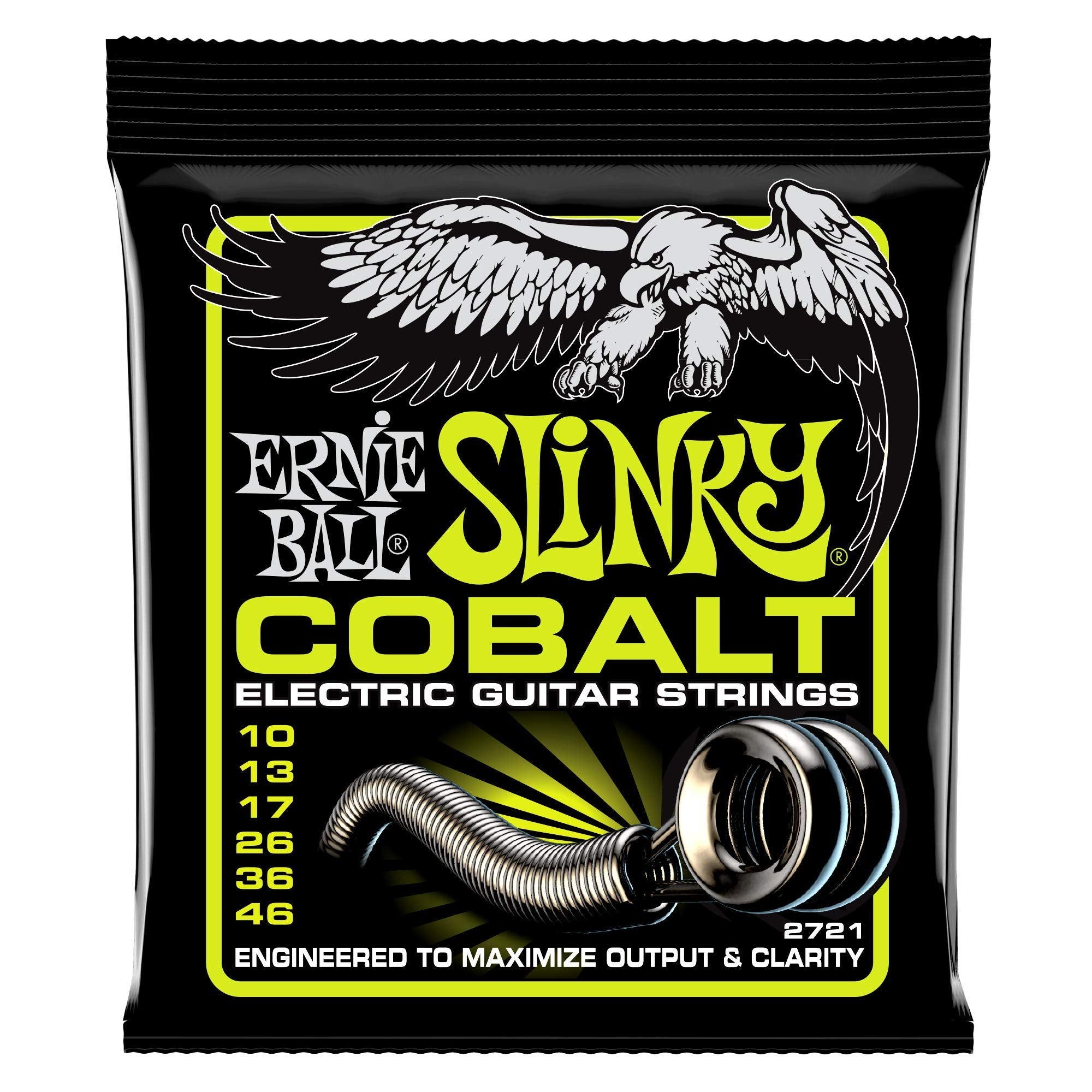Ernie Ball Regular Slinky Cobalt Electric Guitar Strings, 10-46 Gauge (P02721)