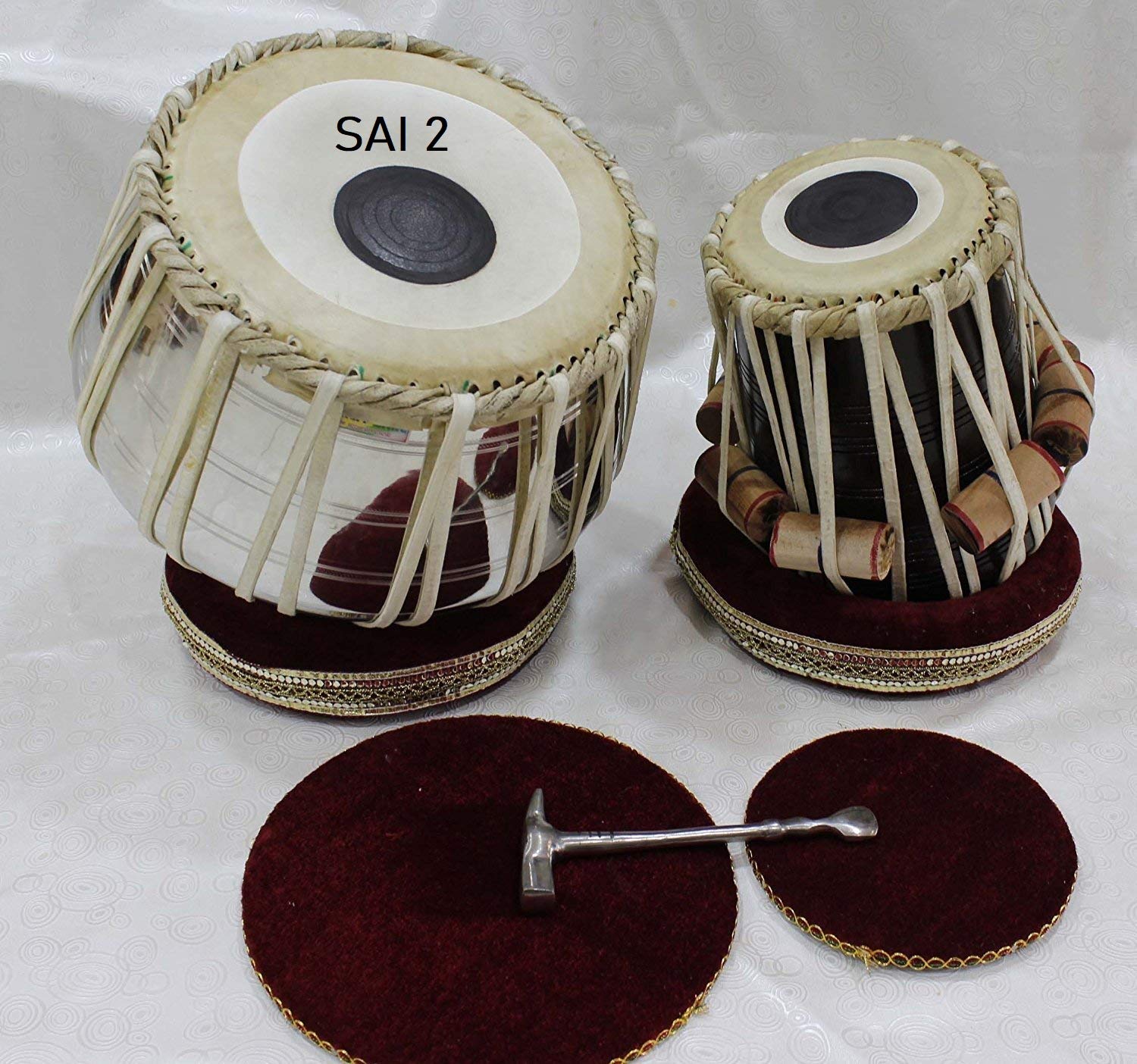 Sai Musical Tabla Jodi Set With Cover, Hammer, Gaddi Professional Set