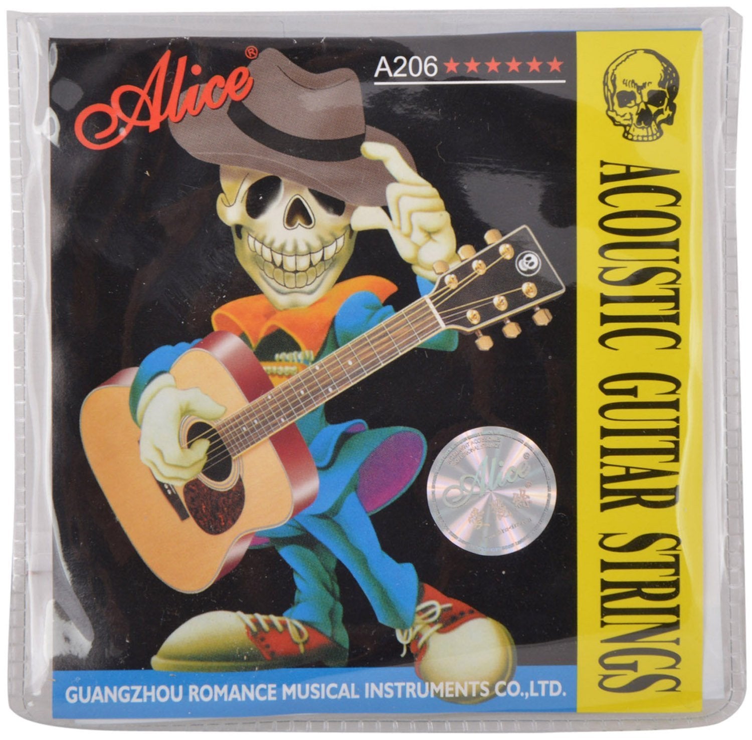 ALICE A206 Acoustic Guitar String Set, Staninless Steel Plain String, Copper Alloy Winding, (Phosphor Bronze Color) Anti-Rust Co