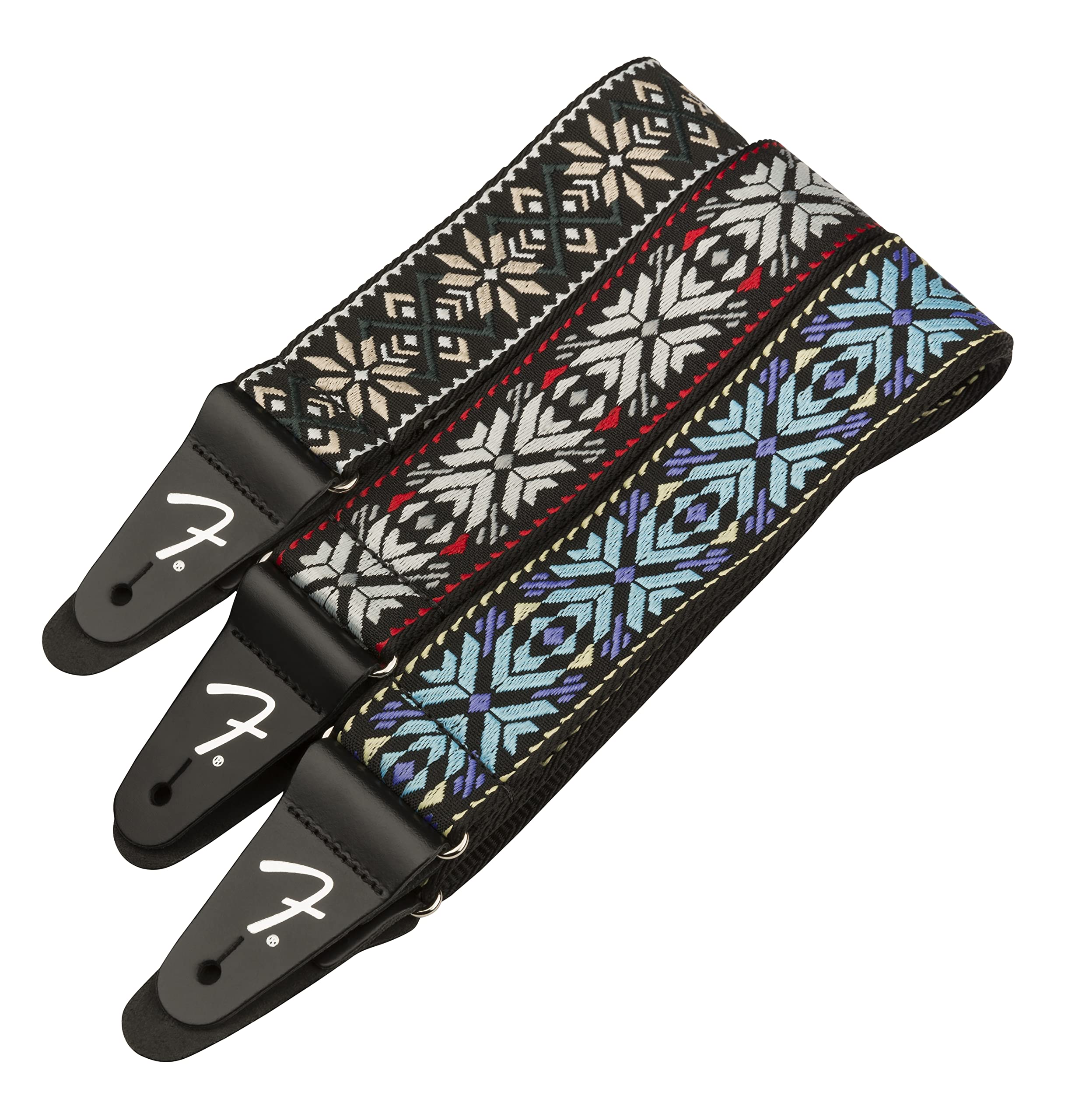 Fender Pasadena Woven Strap, 2in, Blue Snowflake