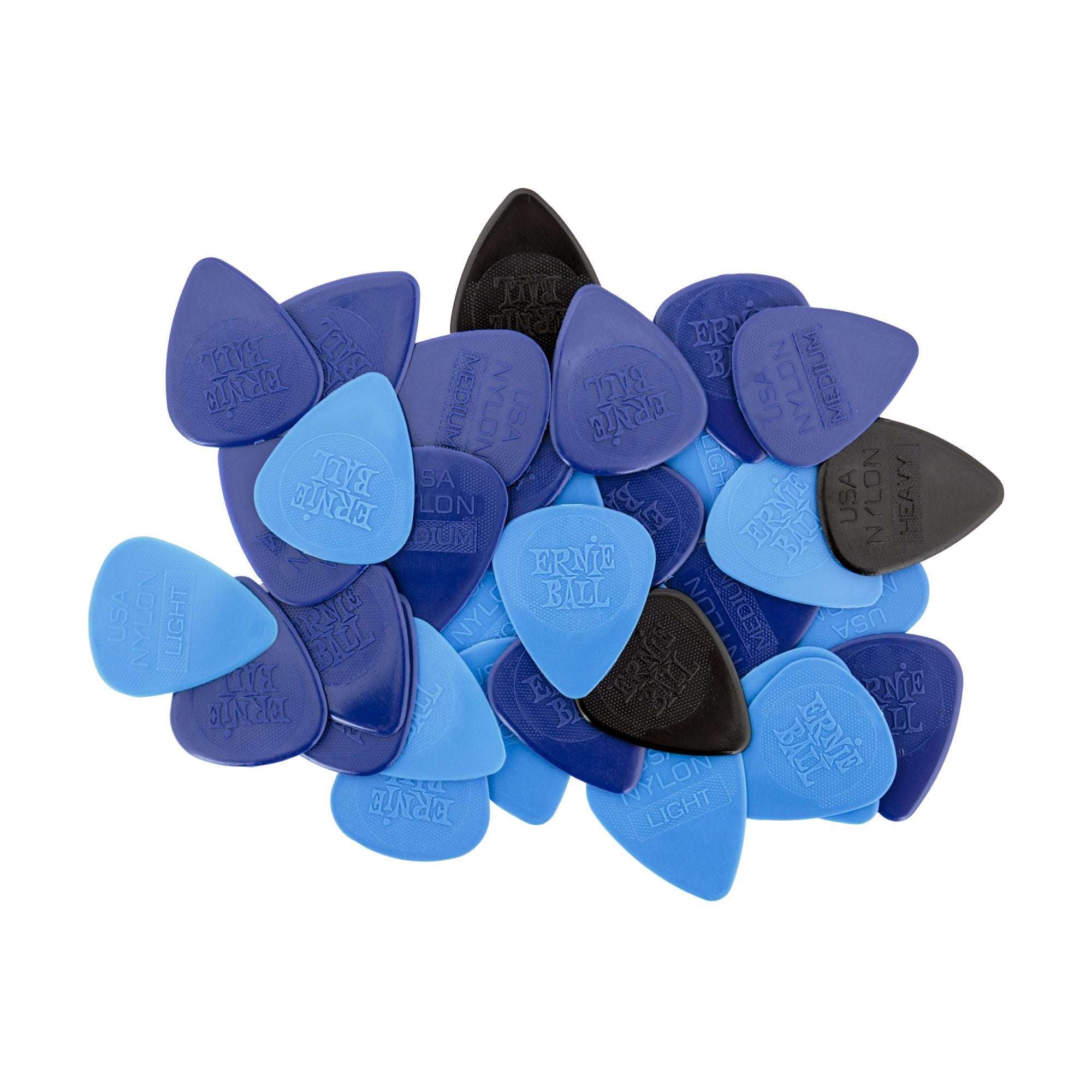 Ernie Ball Nylon Guitar Picks, Mixed Thin/Medium/Heavy, 50-pack (P09133)