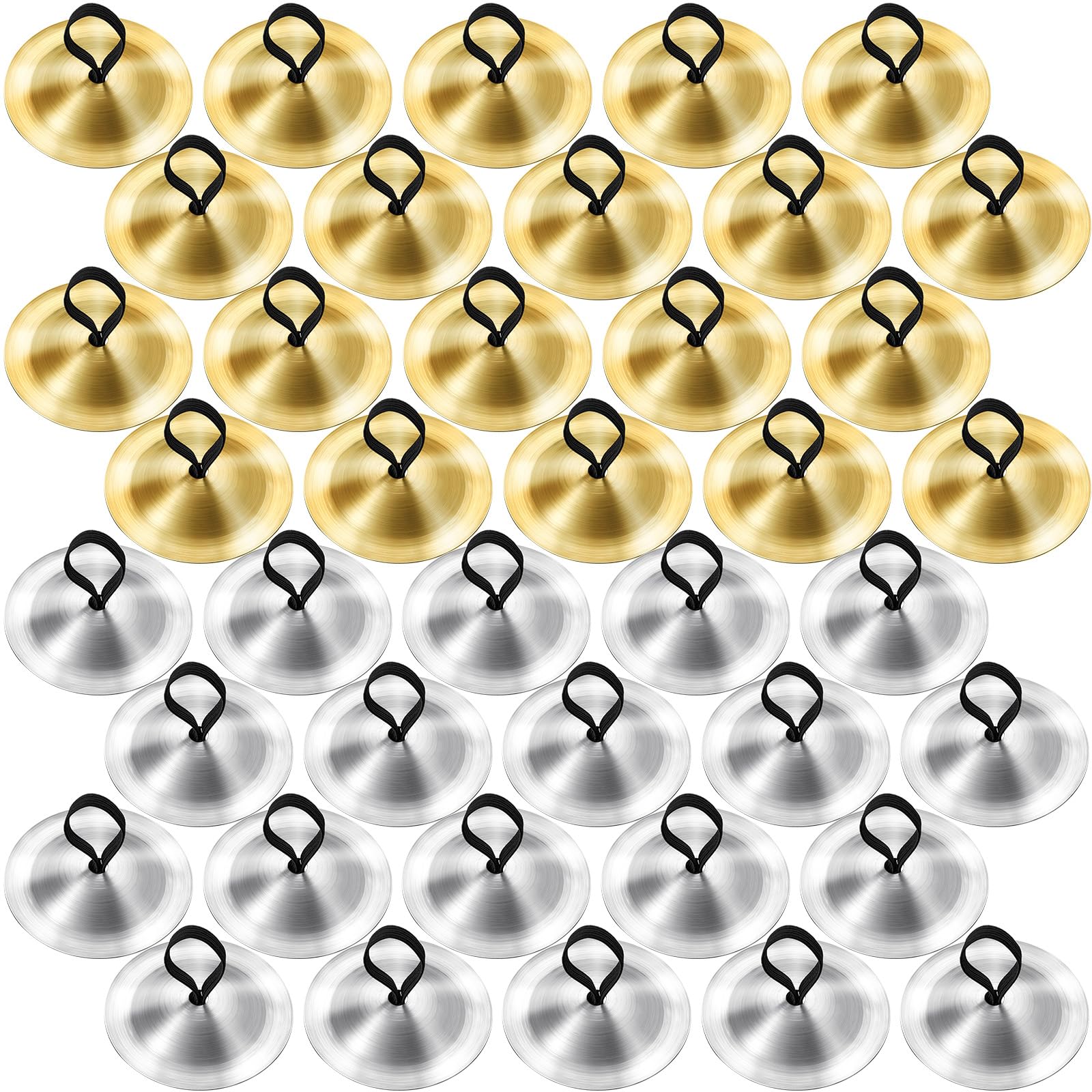 Fiada 40 Pcs Finger Cymbals Belly Dancing Musical Instrument Percussion Zills Instruments for Adults Dancer Party Show Festival 