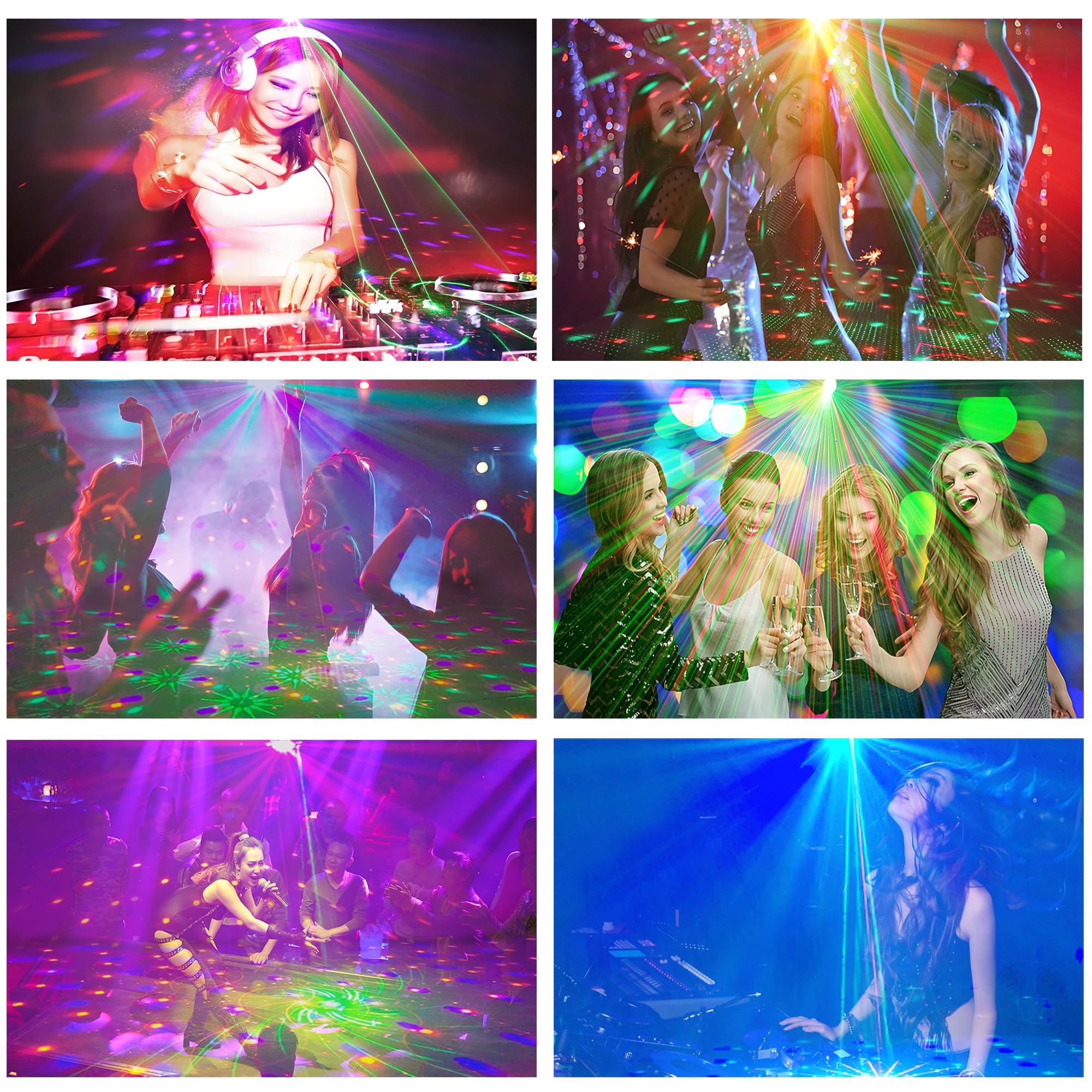 Party Lights Disco Ball Light, LED Stage Strobe Lights Sound Activated with Remote for Christmas Club Bar Pub DJ Parties Holiday