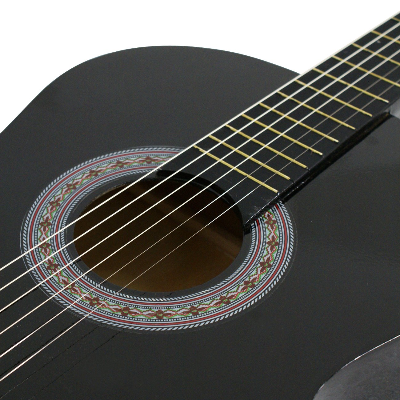 ZENY 38'' New Beginners Acoustic Guitar With Guitar Case, Strap, Tuner and Pick (Black)