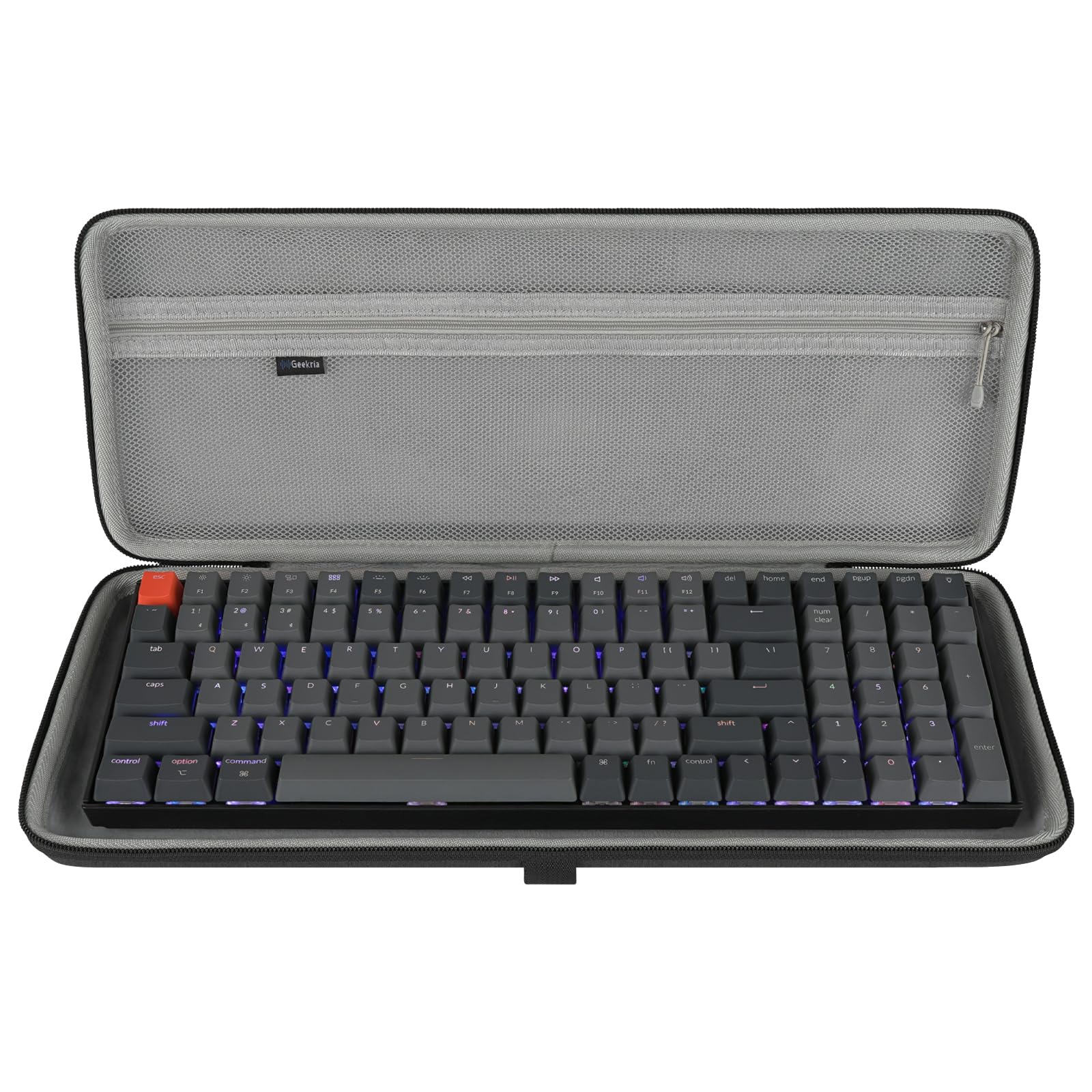 Geekria 90%-96% Keyboard Case, Compatible with Keychron K4 / K4 HE, RK Royal KLUDGE RK96 / RK100, Hard Shell Travel Carrying Bag