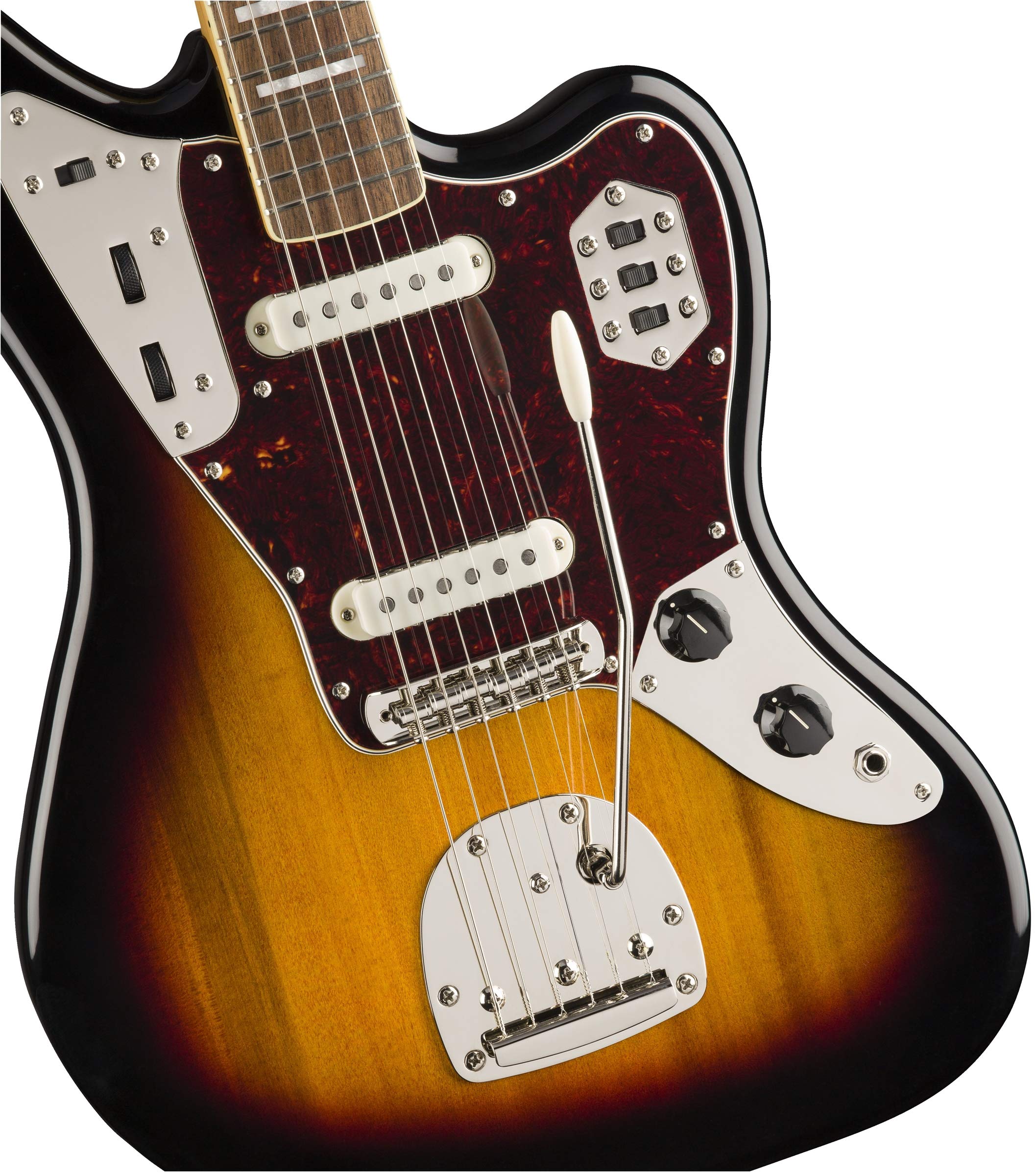 Squier Classic Vibe 70s Jaguar Electric Guitar, 3-Color Sunburst, Laurel Fingerboard
